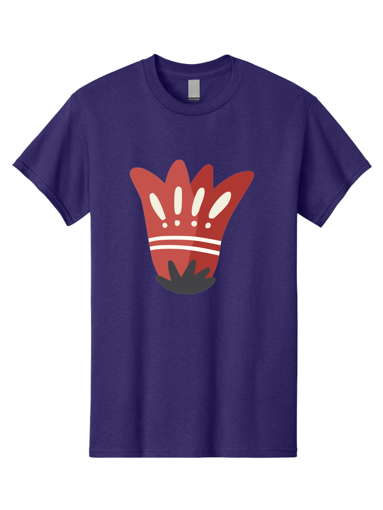 Red-Hand Men'S Graphic Tee, 100% Cotton, Comfortable Casual Summer Wear, Machine Washable, Red Hand Illustration, Hand With Fingers Spread, White Accents On Fingers, Symbol Or Gesture, Bold Design, Simple Shapes, Minimalist Style, Aad745 3