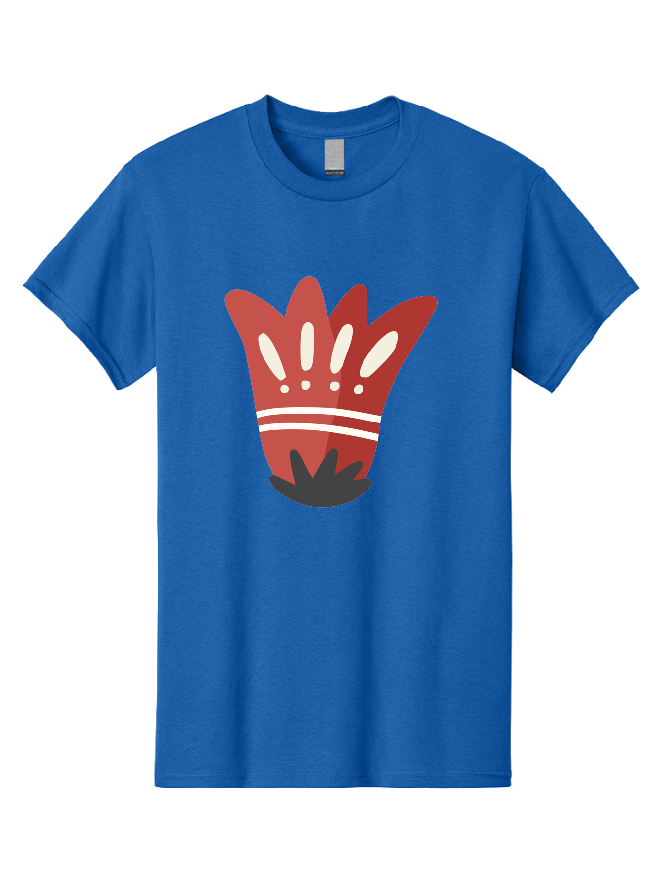 Red-Hand Men'S Graphic Tee, 100% Cotton, Comfortable Casual Summer Wear, Machine Washable, Red Hand Illustration, Hand With Fingers Spread, White Accents On Fingers, Symbol Or Gesture, Bold Design, Simple Shapes, Minimalist Style, Aad745 11