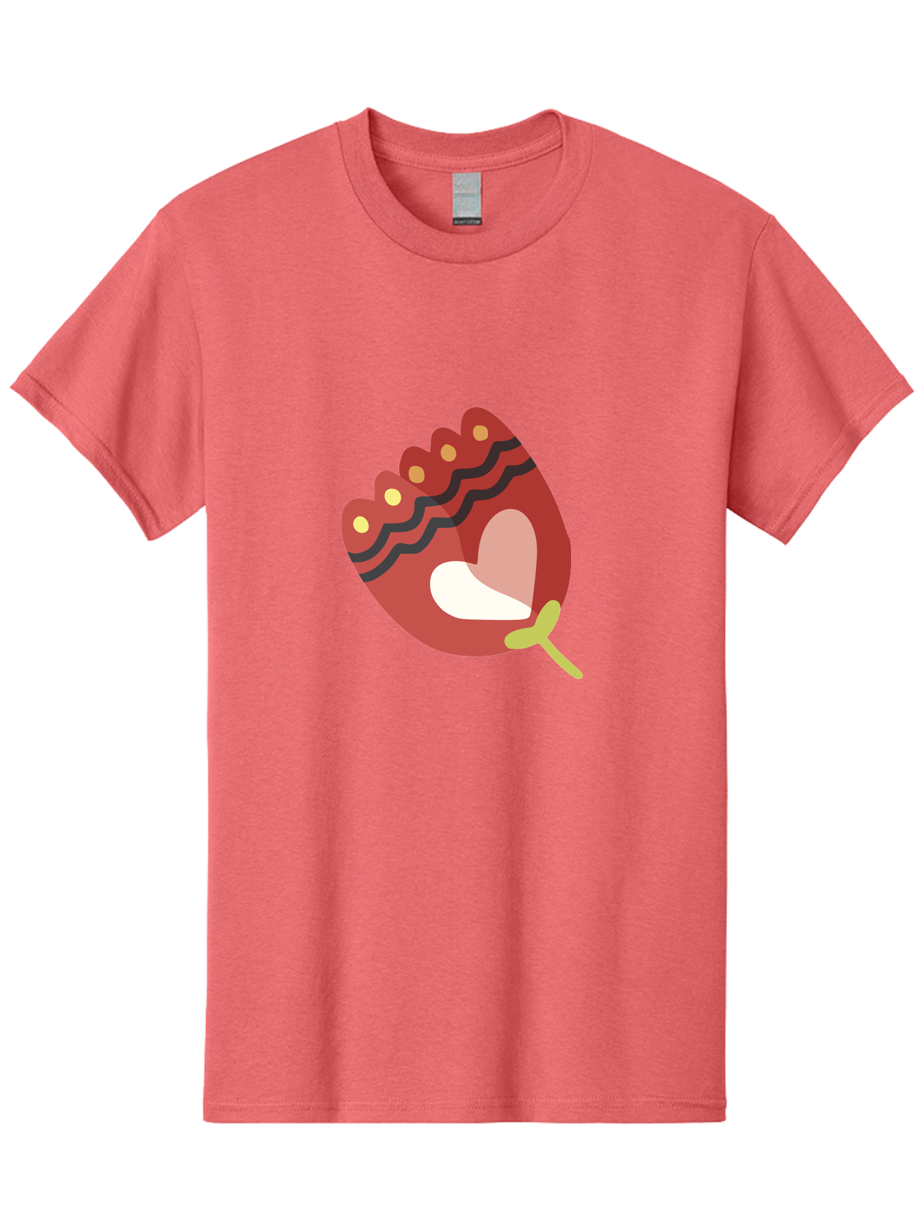Red-Maraca Men'S Graphic Tee, 100% Cotton, Comfortable Casual Summer Wear, Machine Washable, Maraca, Musical Instrument, Red Color, Gold Dots, Black Stripes, White And Pink Interior, Rhythmic Vibe, Latin Music, Cultural Symbol, Abstract Art Aad746 11