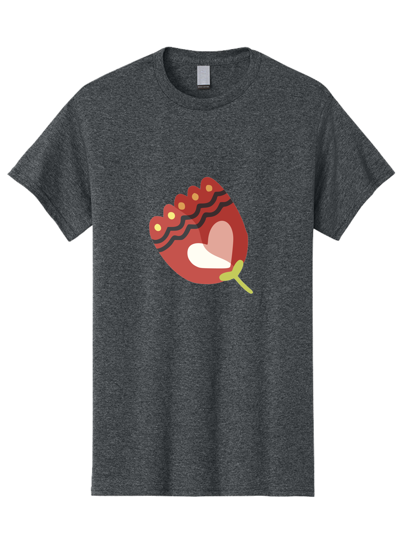 Red-Maraca Men'S Graphic Tee, 100% Cotton, Comfortable Casual Summer Wear, Machine Washable, Maraca, Musical Instrument, Red Color, Gold Dots, Black Stripes, White And Pink Interior, Rhythmic Vibe, Latin Music, Cultural Symbol, Abstract Art Aad746 9