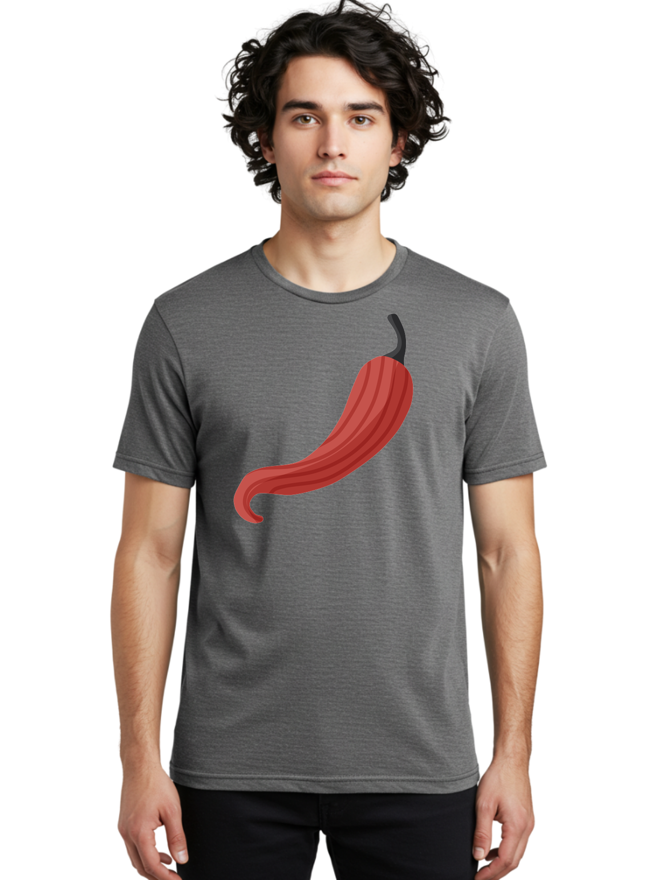 Red-Pepper-1 Men'S Graphic Tee, 100% Cotton, Comfortable Casual Summer Wear, Machine Washable, Red Chili Pepper, Hot Pepper, Spice, Culinary Ingredient, Vibrant Red Color, Digital Art, Food Illustration, Chili Pepper Graphic Aad747 30