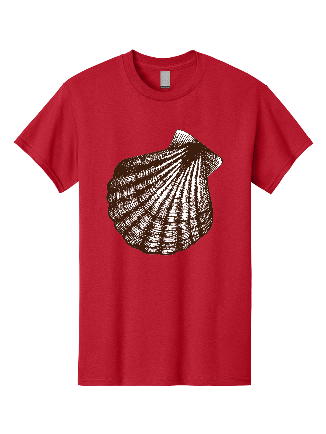 Scallop-Shell Men'S Graphic Tee, 100% Cotton, Comfortable Casual Summer Wear, Machine Washable, Scallop Shell, Seashell, Ocean Shell, Marine Life, Coastal Decor, Beachy Vibe, Shell Art, Detailed Illustration, Monochrome Design Aad749 11