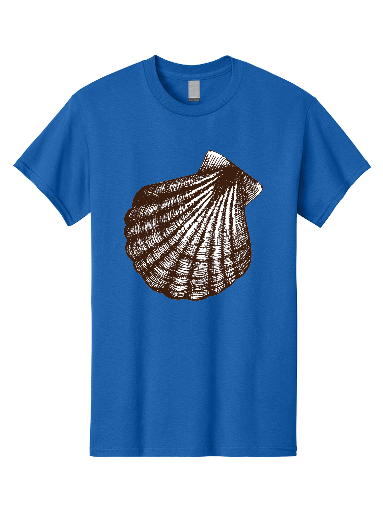 Scallop-Shell Men'S Graphic Tee, 100% Cotton, Comfortable Casual Summer Wear, Machine Washable, Scallop Shell, Seashell, Ocean Shell, Marine Life, Coastal Decor, Beachy Vibe, Shell Art, Detailed Illustration, Monochrome Design Aad749 29