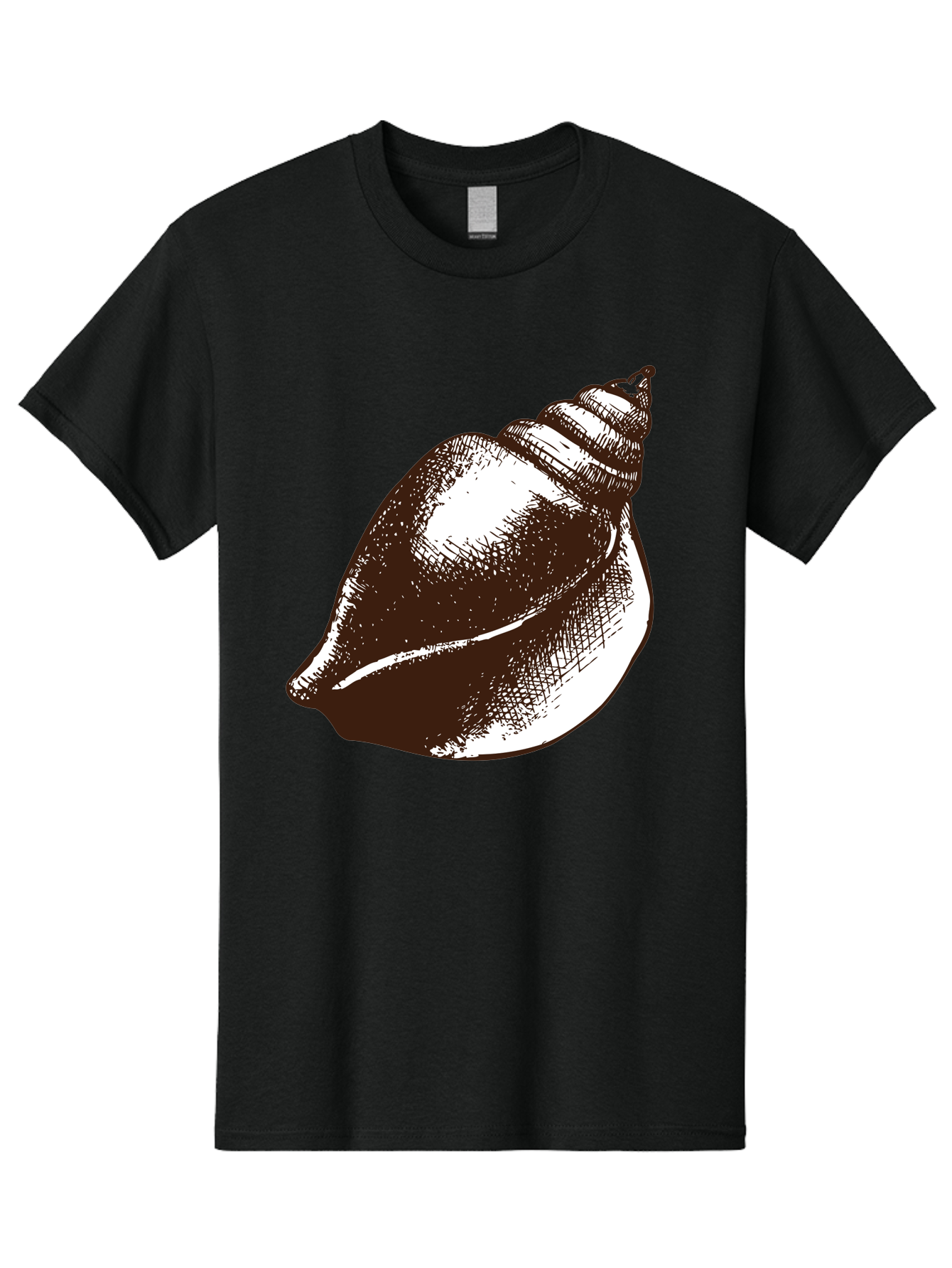 Seashell Men'S Graphic Tee, 100% Cotton, Comfortable Casual Summer Wear, Machine Washable, Vintage Seashell, Marine Life, Ocean Treasures, Coastal Decor, Classic Illustration, Monochrome Art, Textured Shell, Retro Style, Detailed Drawing, Aad752 3