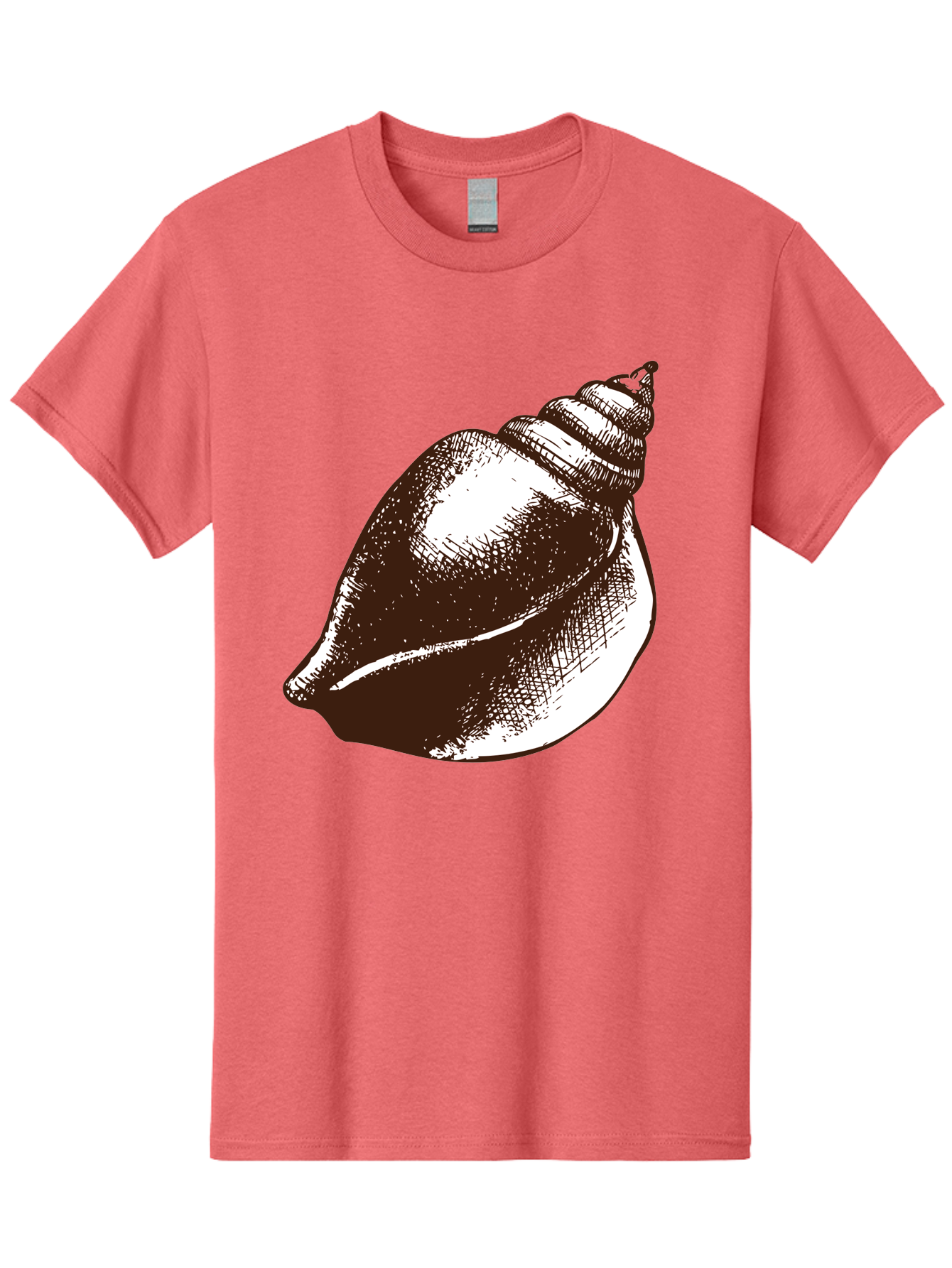 Seashell Men'S Graphic Tee, 100% Cotton, Comfortable Casual Summer Wear, Machine Washable, Vintage Seashell, Marine Life, Ocean Treasures, Coastal Decor, Classic Illustration, Monochrome Art, Textured Shell, Retro Style, Detailed Drawing, Aad752 25
