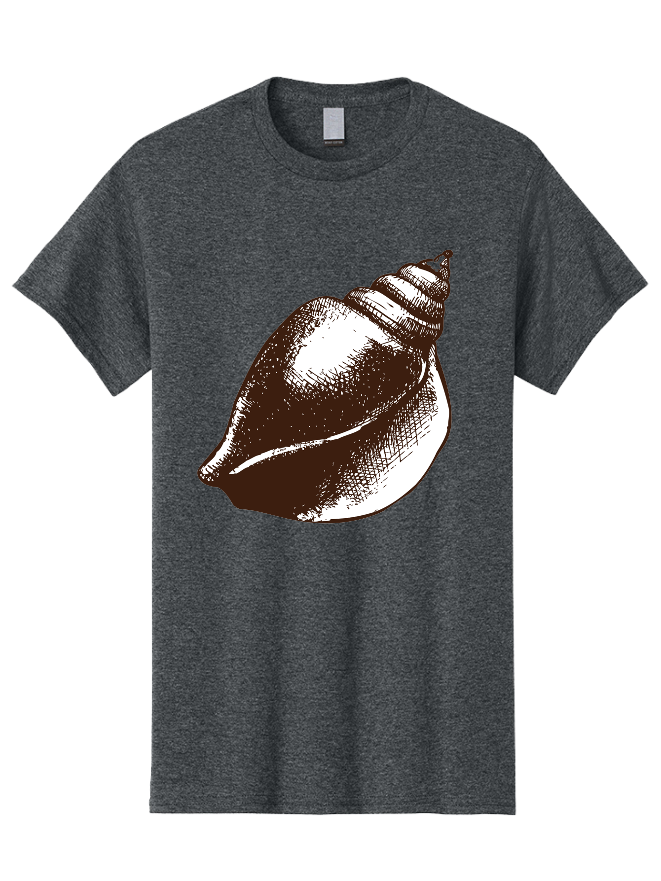 Seashell Men'S Graphic Tee, 100% Cotton, Comfortable Casual Summer Wear, Machine Washable, Vintage Seashell, Marine Life, Ocean Treasures, Coastal Decor, Classic Illustration, Monochrome Art, Textured Shell, Retro Style, Detailed Drawing, Aad752 19