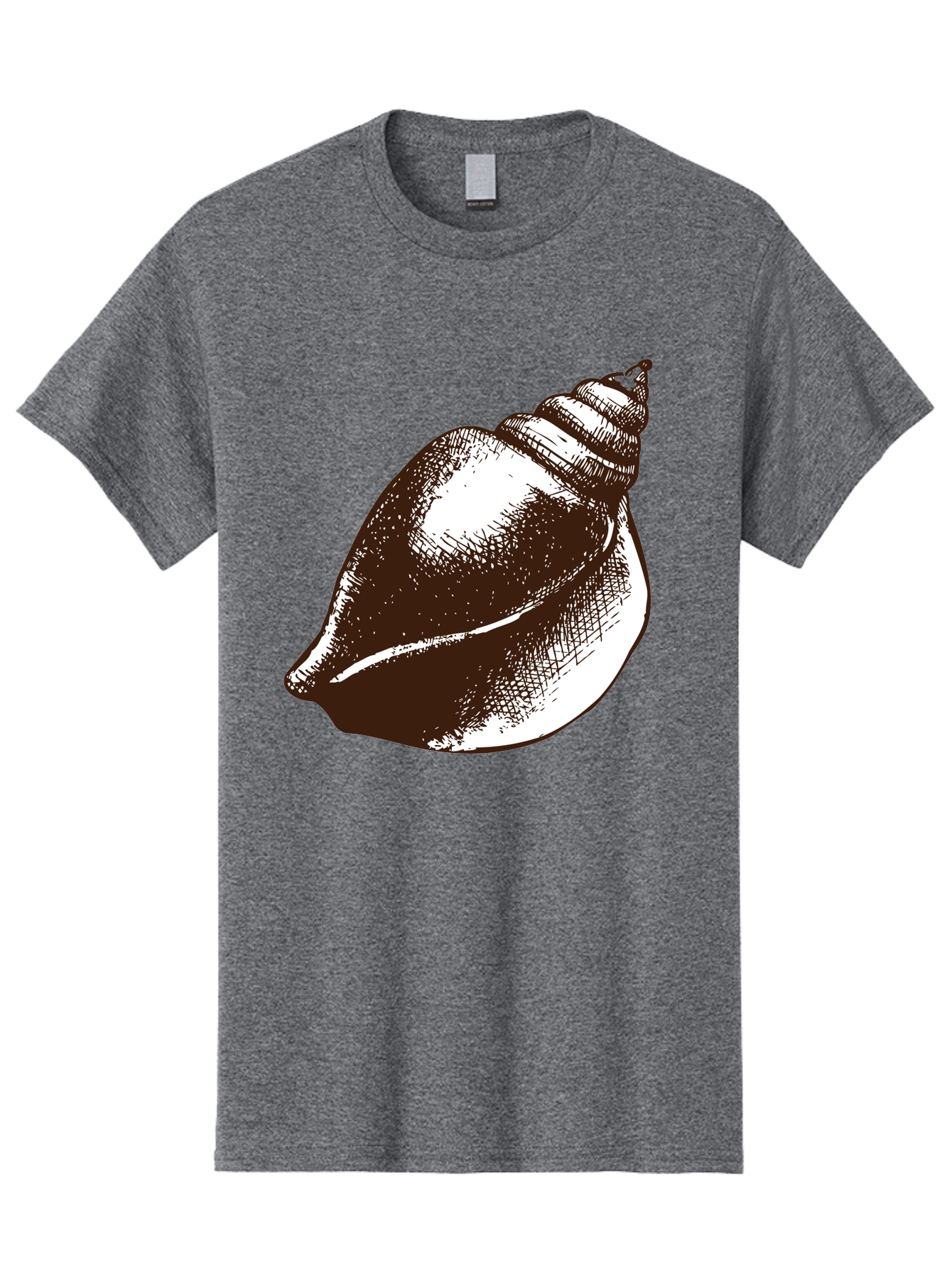 Seashell Men'S Graphic Tee, 100% Cotton, Comfortable Casual Summer Wear, Machine Washable, Vintage Seashell, Marine Life, Ocean Treasures, Coastal Decor, Classic Illustration, Monochrome Art, Textured Shell, Retro Style, Detailed Drawing, Aad752 13
