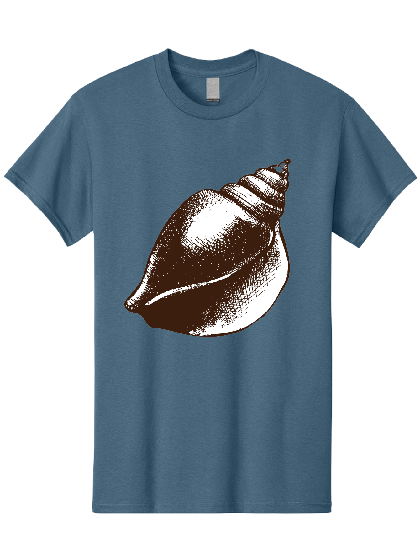 Seashell Men'S Graphic Tee, 100% Cotton, Comfortable Casual Summer Wear, Machine Washable, Vintage Seashell, Marine Life, Ocean Treasures, Coastal Decor, Classic Illustration, Monochrome Art, Textured Shell, Retro Style, Detailed Drawing, Aad752 29