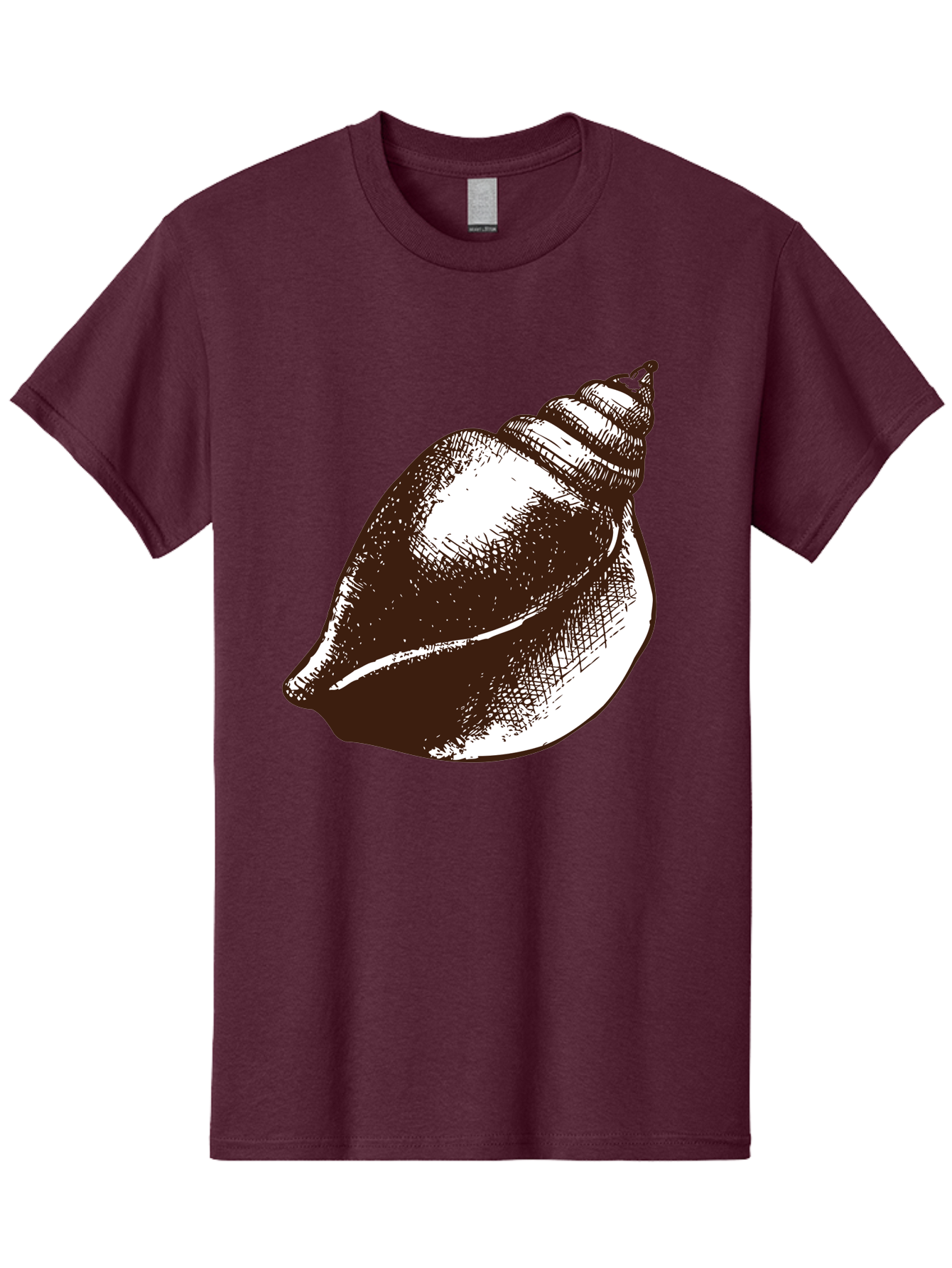 Seashell Men'S Graphic Tee, 100% Cotton, Comfortable Casual Summer Wear, Machine Washable, Vintage Seashell, Marine Life, Ocean Treasures, Coastal Decor, Classic Illustration, Monochrome Art, Textured Shell, Retro Style, Detailed Drawing, Aad752 17