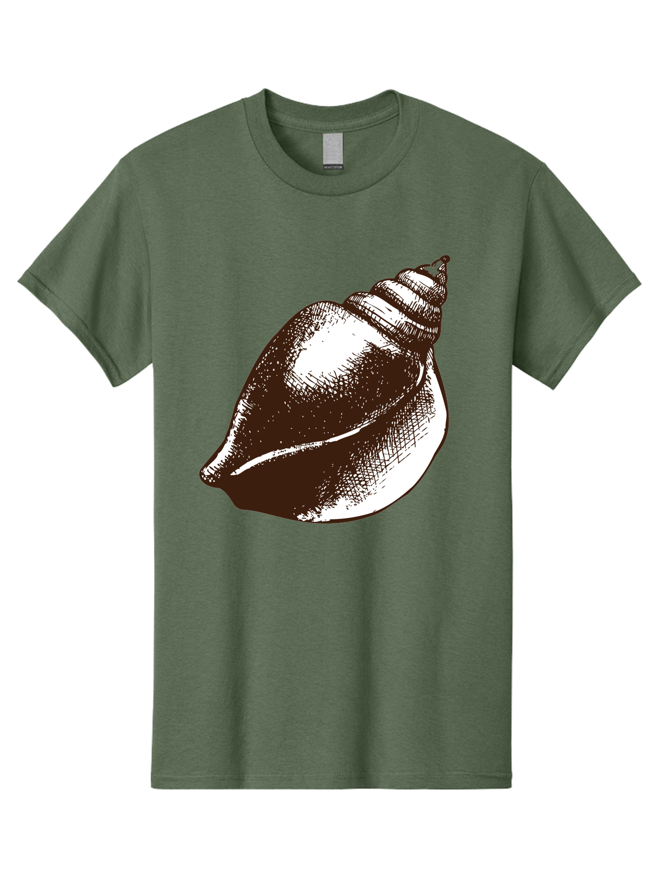 Seashell Men'S Graphic Tee, 100% Cotton, Comfortable Casual Summer Wear, Machine Washable, Vintage Seashell, Marine Life, Ocean Treasures, Coastal Decor, Classic Illustration, Monochrome Art, Textured Shell, Retro Style, Detailed Drawing, Aad752 21