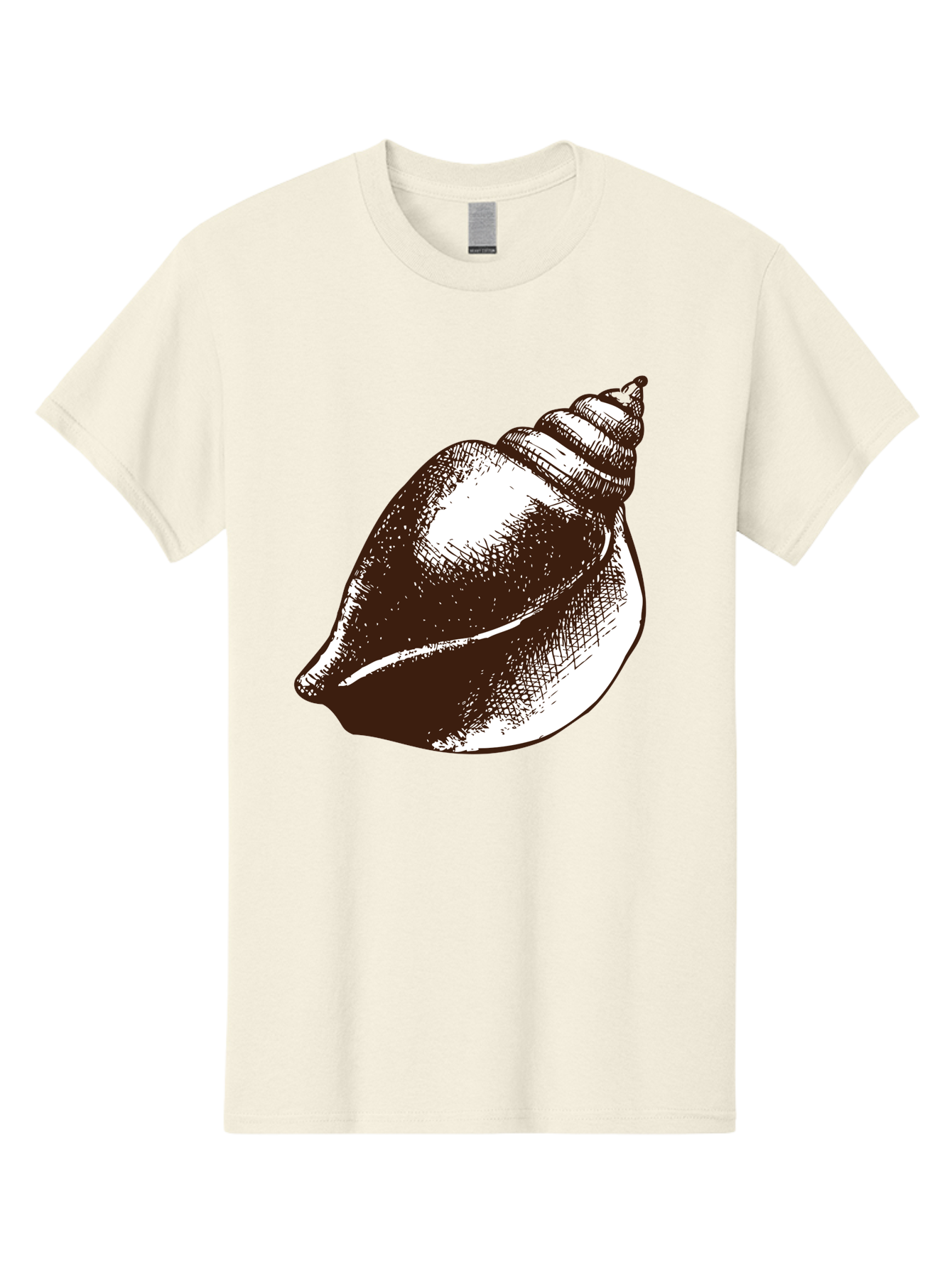 Seashell Men'S Graphic Tee, 100% Cotton, Comfortable Casual Summer Wear, Machine Washable, Vintage Seashell, Marine Life, Ocean Treasures, Coastal Decor, Classic Illustration, Monochrome Art, Textured Shell, Retro Style, Detailed Drawing, Aad752 11