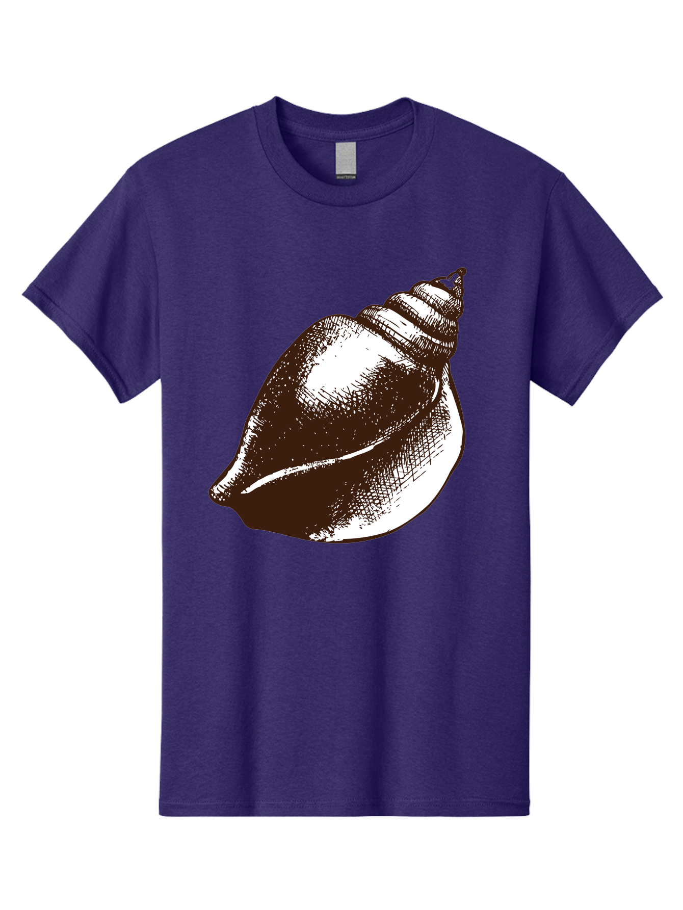 Seashell Men'S Graphic Tee, 100% Cotton, Comfortable Casual Summer Wear, Machine Washable, Vintage Seashell, Marine Life, Ocean Treasures, Coastal Decor, Classic Illustration, Monochrome Art, Textured Shell, Retro Style, Detailed Drawing, Aad752 5