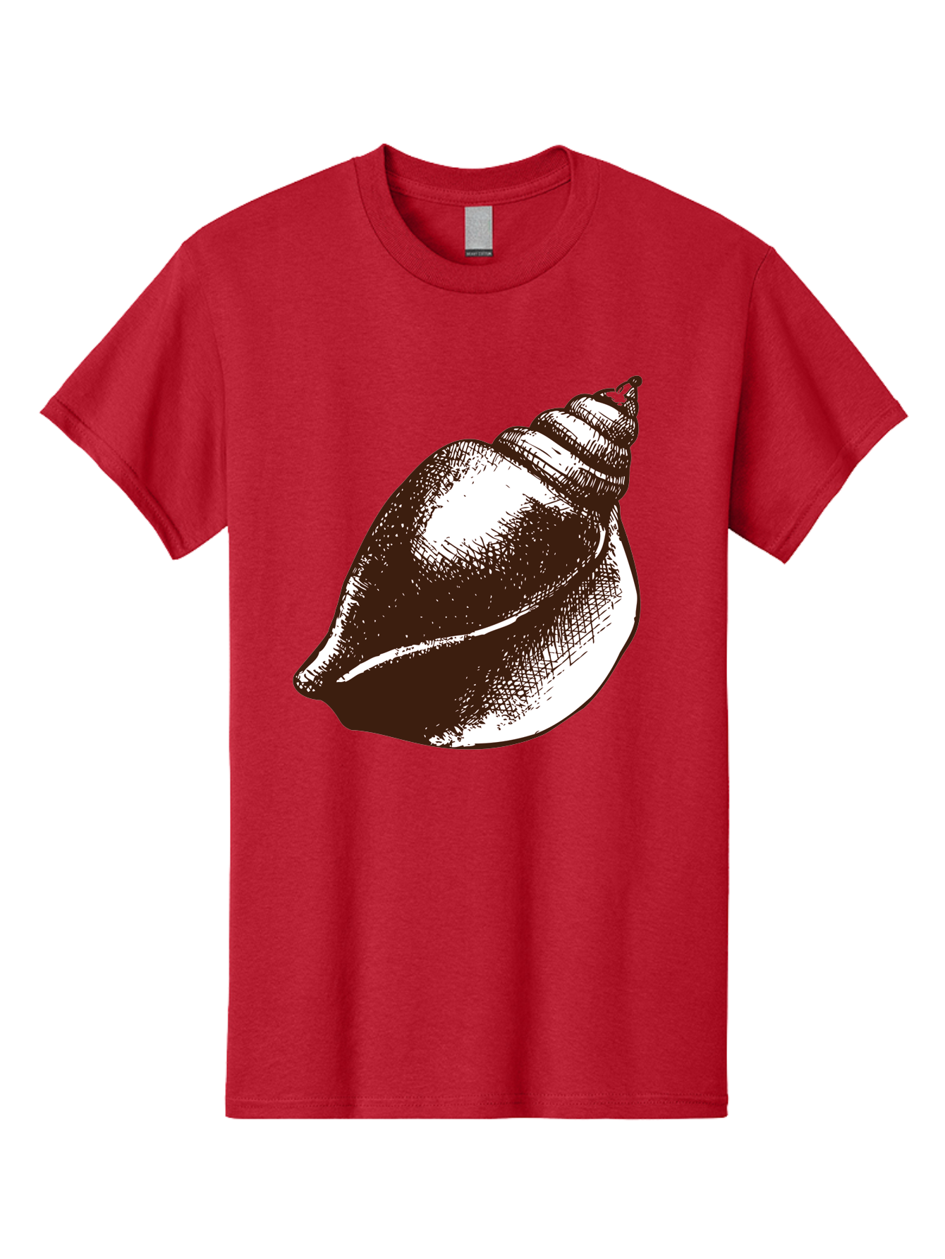Seashell Men'S Graphic Tee, 100% Cotton, Comfortable Casual Summer Wear, Machine Washable, Vintage Seashell, Marine Life, Ocean Treasures, Coastal Decor, Classic Illustration, Monochrome Art, Textured Shell, Retro Style, Detailed Drawing, Aad752 15