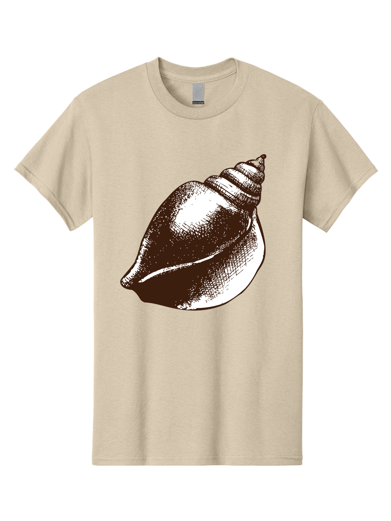 Seashell Men'S Graphic Tee, 100% Cotton, Comfortable Casual Summer Wear, Machine Washable, Vintage Seashell, Marine Life, Ocean Treasures, Coastal Decor, Classic Illustration, Monochrome Art, Textured Shell, Retro Style, Detailed Drawing, Aad752 23