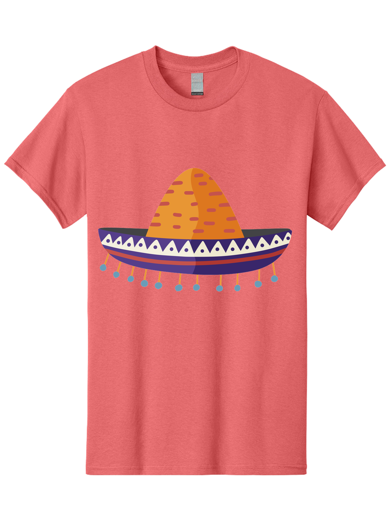 Sombrero-1 Men'S Graphic Tee, 100% Cotton, Comfortable Casual Summer Wear, Machine Washable, Traditional Mexican Hat, Vibrant Colors, Festive Atmosphere, Cultural Heritage, Colorful Tassels, Decorative Design, Latin American Style, Aad756 17