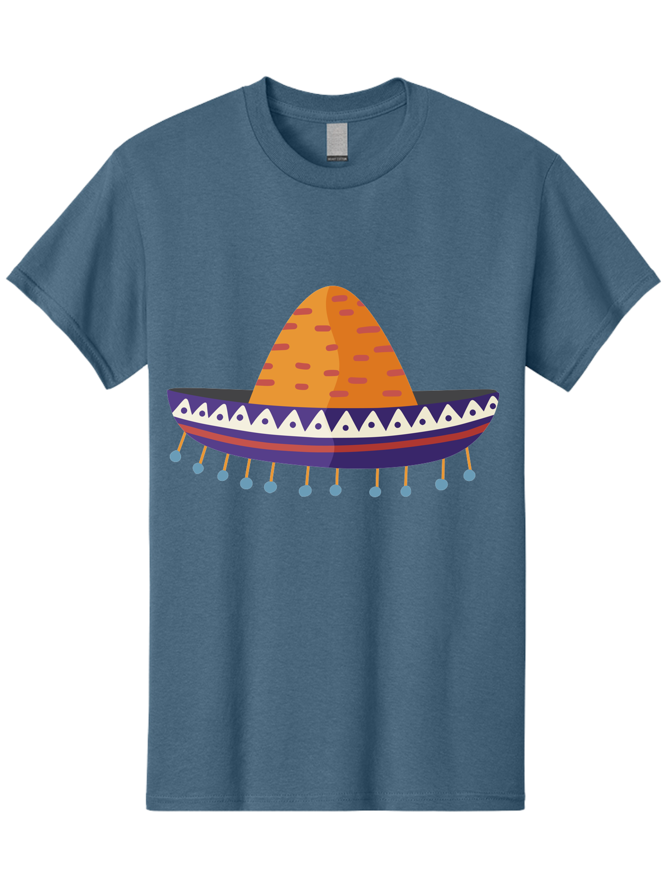 Sombrero-1 Men'S Graphic Tee, 100% Cotton, Comfortable Casual Summer Wear, Machine Washable, Traditional Mexican Hat, Vibrant Colors, Festive Atmosphere, Cultural Heritage, Colorful Tassels, Decorative Design, Latin American Style, Aad756 11