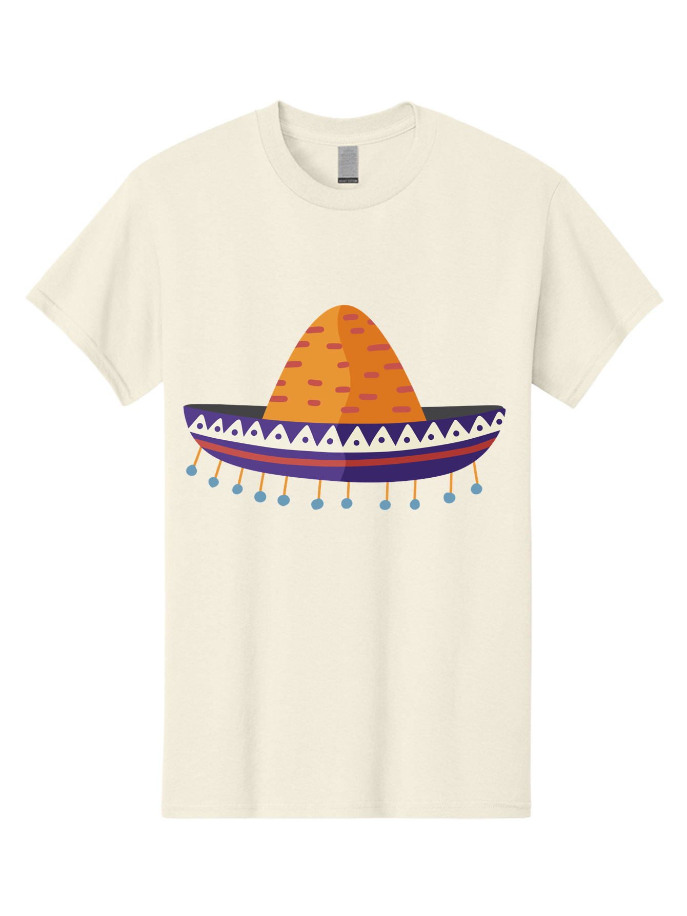 Sombrero-1 Men'S Graphic Tee, 100% Cotton, Comfortable Casual Summer Wear, Machine Washable, Traditional Mexican Hat, Vibrant Colors, Festive Atmosphere, Cultural Heritage, Colorful Tassels, Decorative Design, Latin American Style, Aad756 21