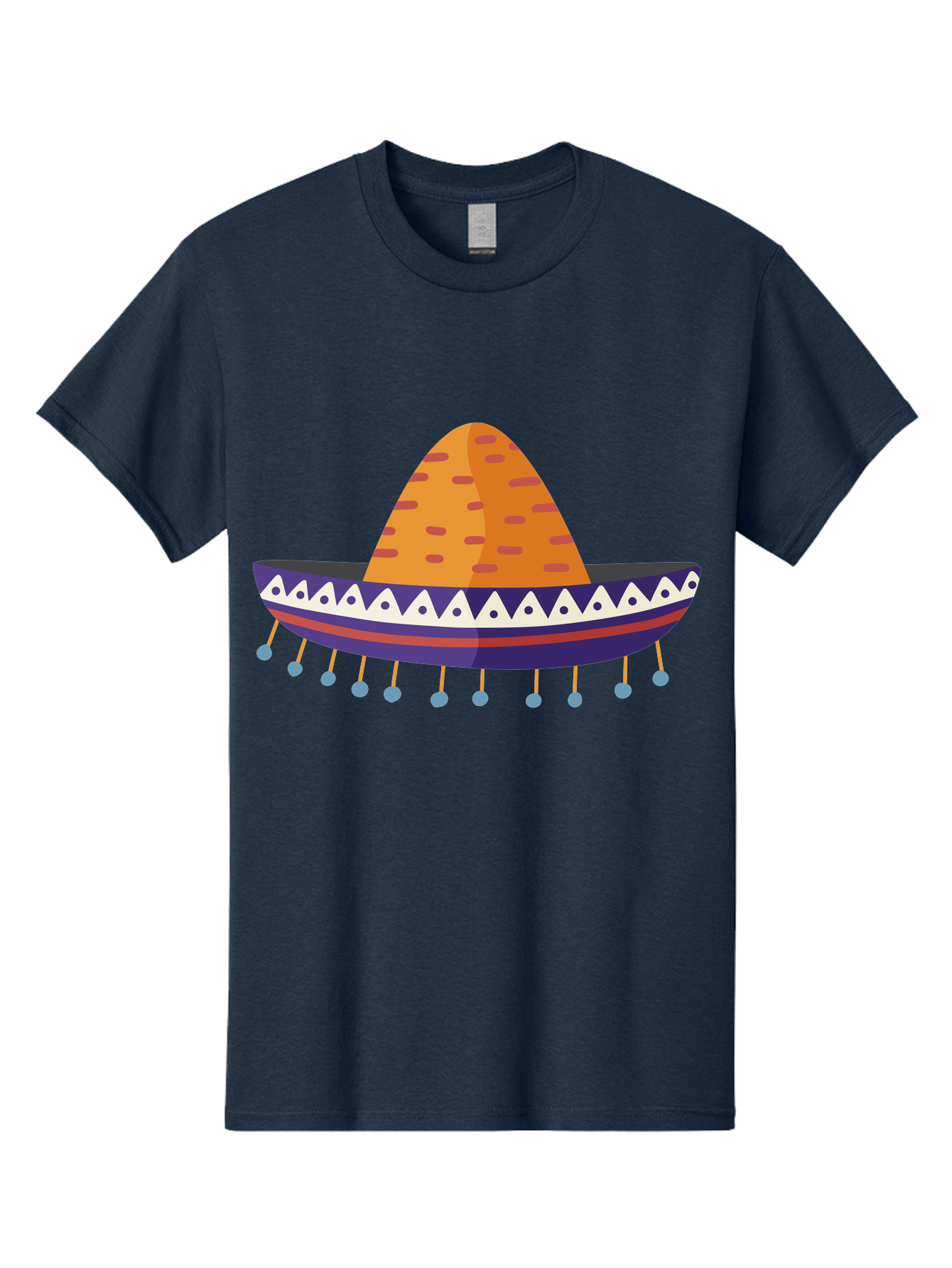 Sombrero-1 Men'S Graphic Tee, 100% Cotton, Comfortable Casual Summer Wear, Machine Washable, Traditional Mexican Hat, Vibrant Colors, Festive Atmosphere, Cultural Heritage, Colorful Tassels, Decorative Design, Latin American Style, Aad756 19