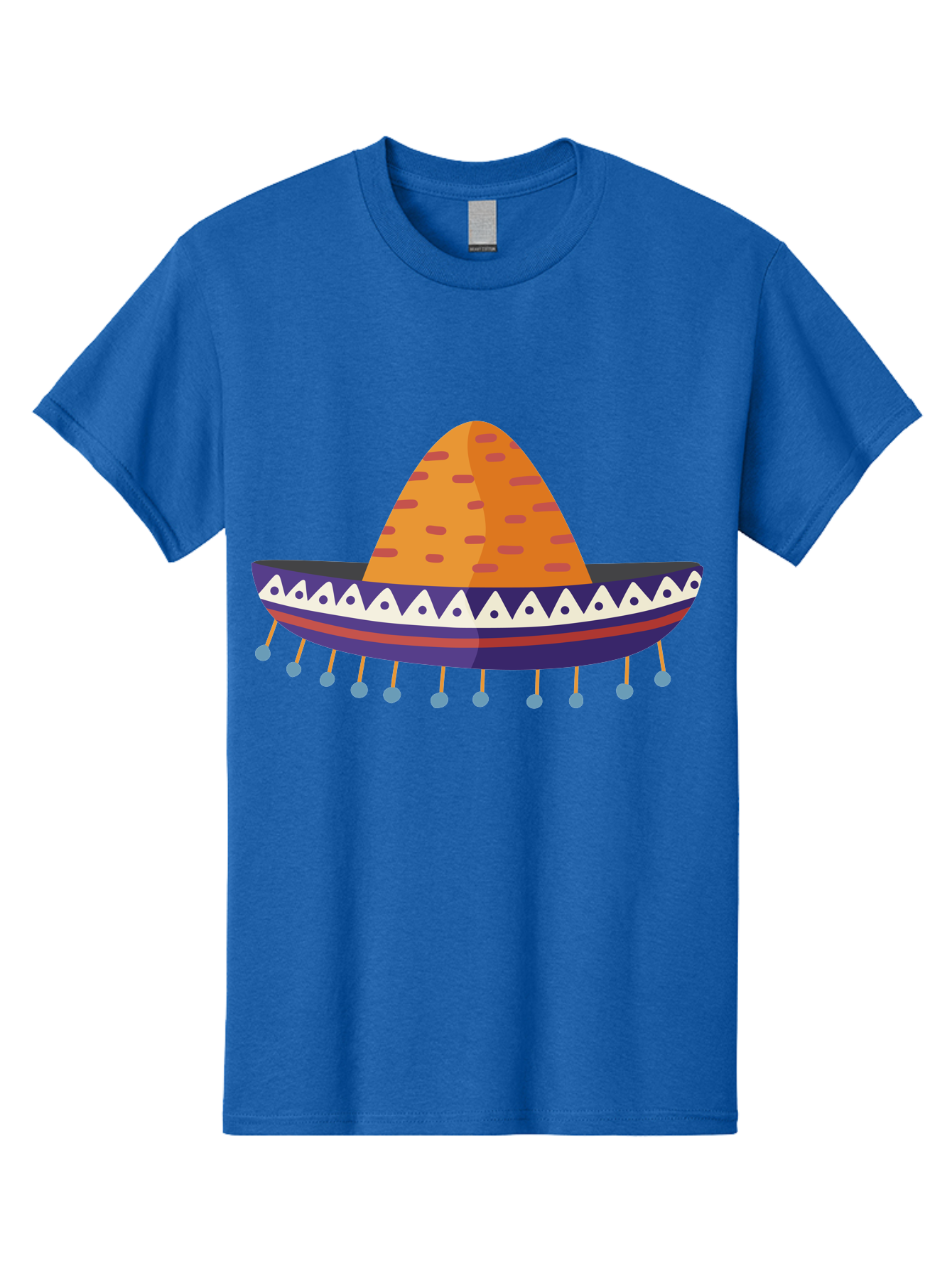 Sombrero-1 Men'S Graphic Tee, 100% Cotton, Comfortable Casual Summer Wear, Machine Washable, Traditional Mexican Hat, Vibrant Colors, Festive Atmosphere, Cultural Heritage, Colorful Tassels, Decorative Design, Latin American Style, Aad756 9