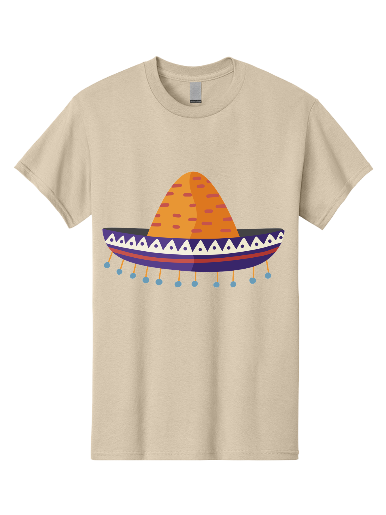 Sombrero-1 Men'S Graphic Tee, 100% Cotton, Comfortable Casual Summer Wear, Machine Washable, Traditional Mexican Hat, Vibrant Colors, Festive Atmosphere, Cultural Heritage, Colorful Tassels, Decorative Design, Latin American Style, Aad756 23