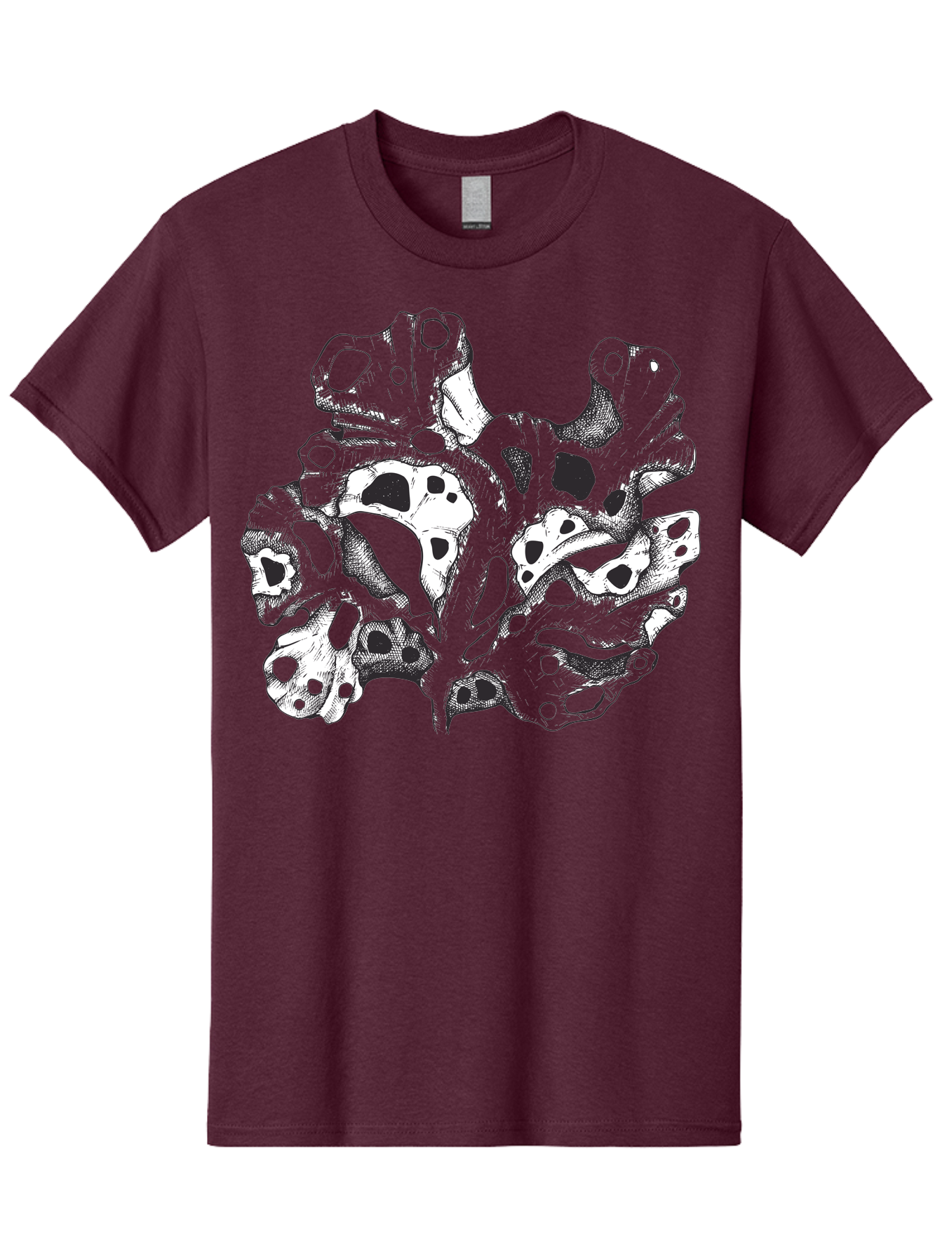 Splat-Art Men'S Graphic Tee, 100% Cotton, Comfortable Casual Summer Wear, Machine Washable, Abstract Skull, Organic Shapes, Surreal Art, Fantasy Design, Mysterious Graphics, Dark And Moody Atmosphere, Complex Patterns, Aad760 11