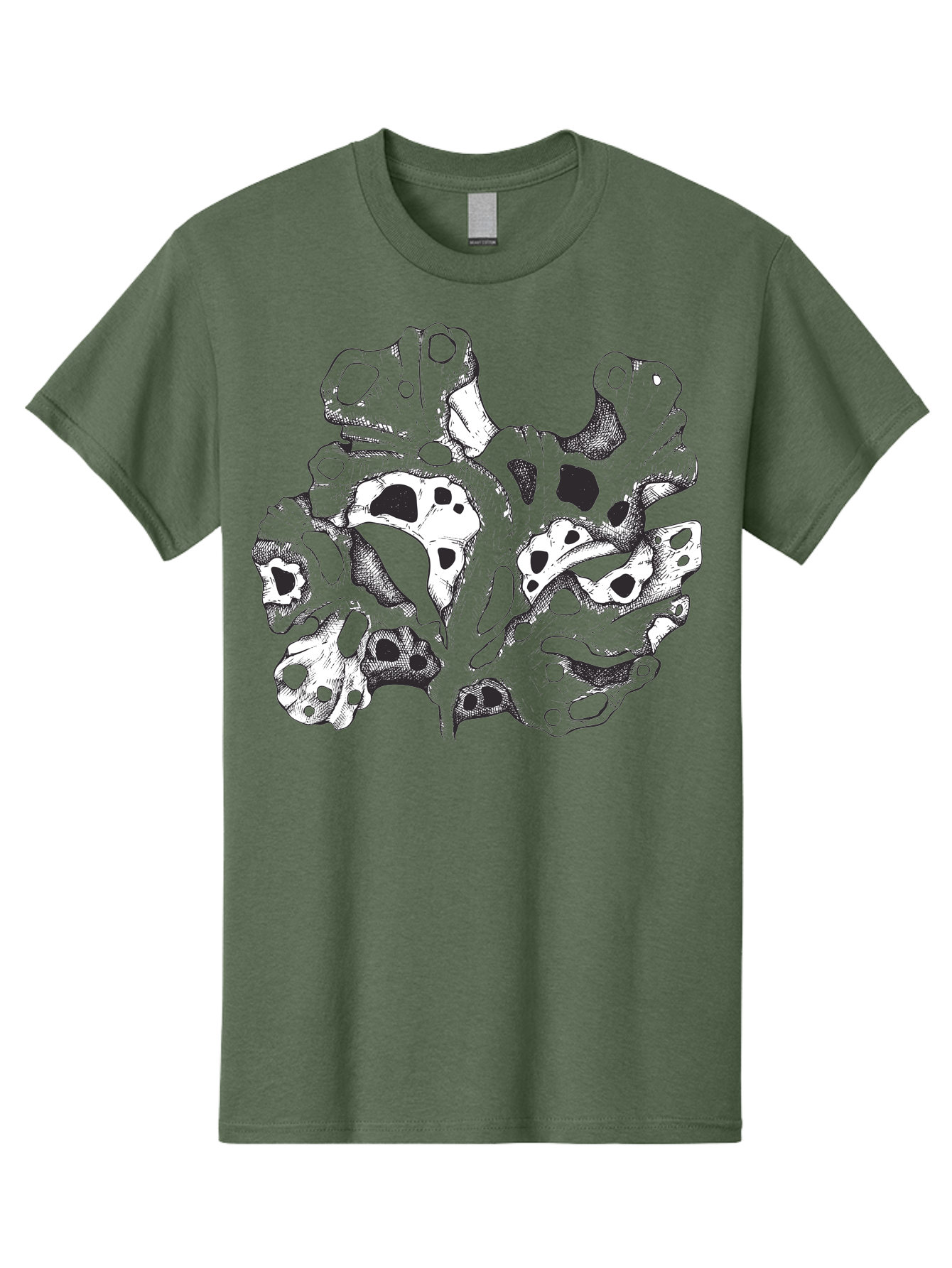 Splat-Art Men'S Graphic Tee, 100% Cotton, Comfortable Casual Summer Wear, Machine Washable, Abstract Skull, Organic Shapes, Surreal Art, Fantasy Design, Mysterious Graphics, Dark And Moody Atmosphere, Complex Patterns, Aad760 9