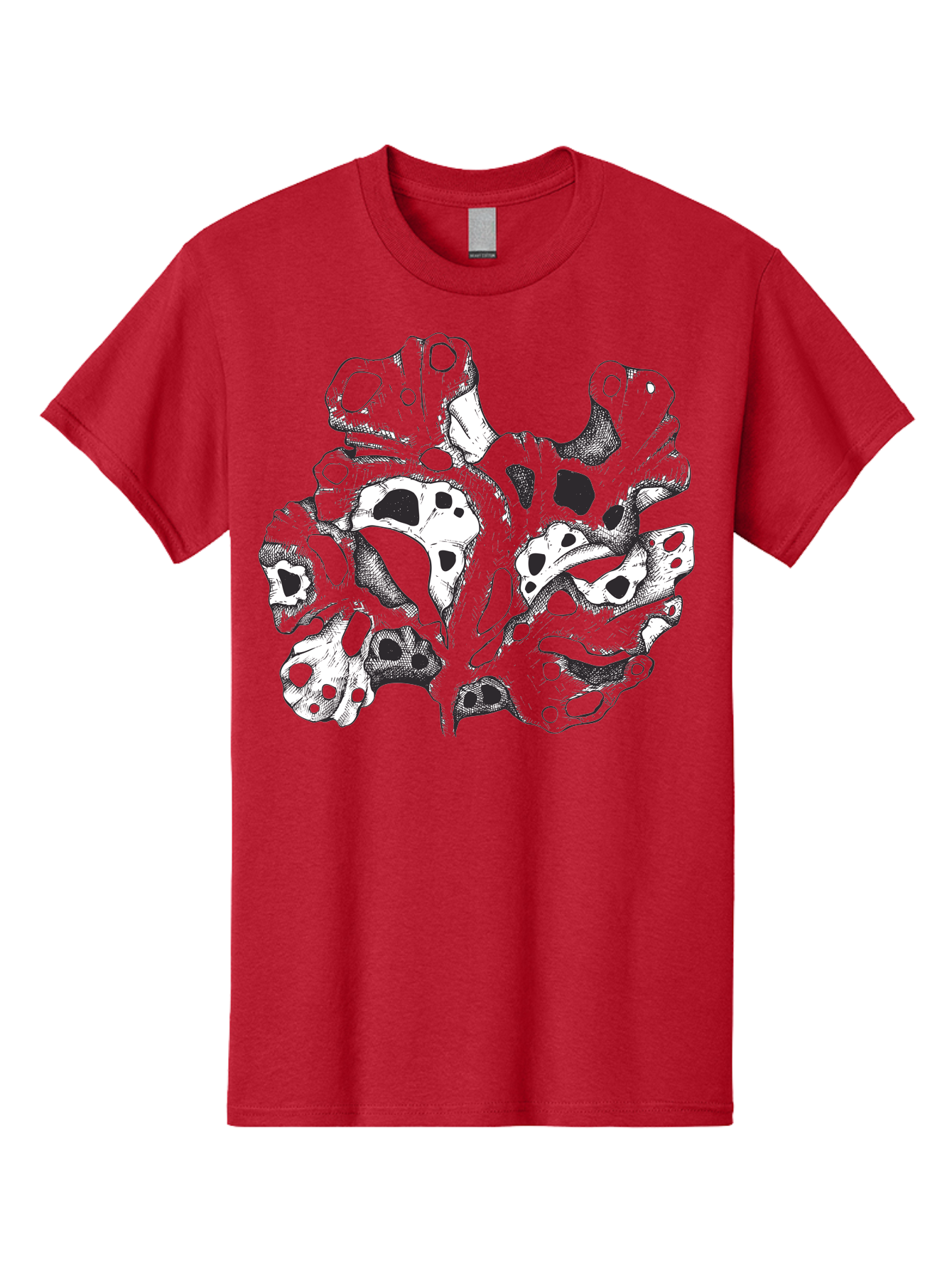 Splat-Art Men'S Graphic Tee, 100% Cotton, Comfortable Casual Summer Wear, Machine Washable, Abstract Skull, Organic Shapes, Surreal Art, Fantasy Design, Mysterious Graphics, Dark And Moody Atmosphere, Complex Patterns, Aad760 21