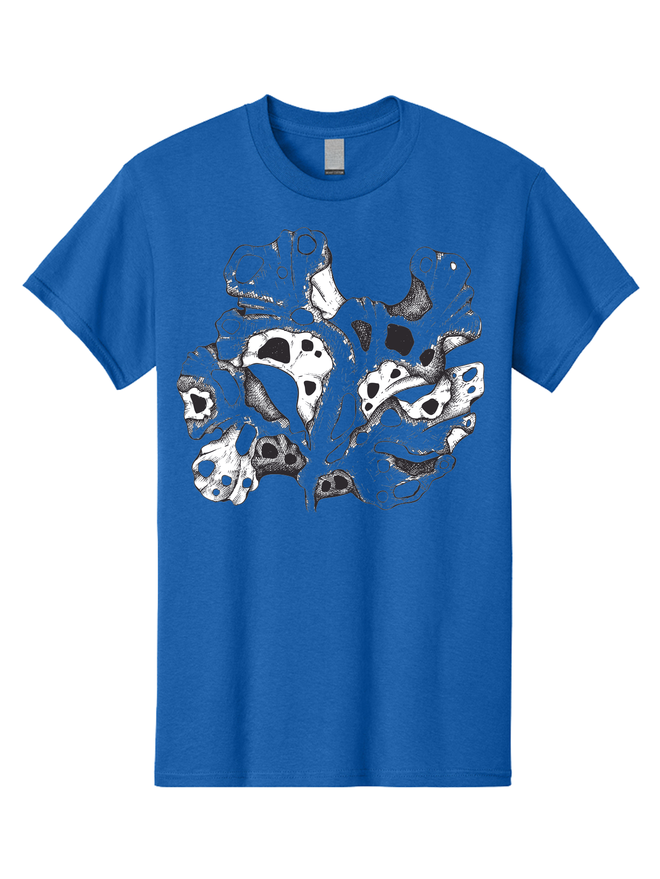 Splat-Art Men'S Graphic Tee, 100% Cotton, Comfortable Casual Summer Wear, Machine Washable, Abstract Skull, Organic Shapes, Surreal Art, Fantasy Design, Mysterious Graphics, Dark And Moody Atmosphere, Complex Patterns, Aad760 13
