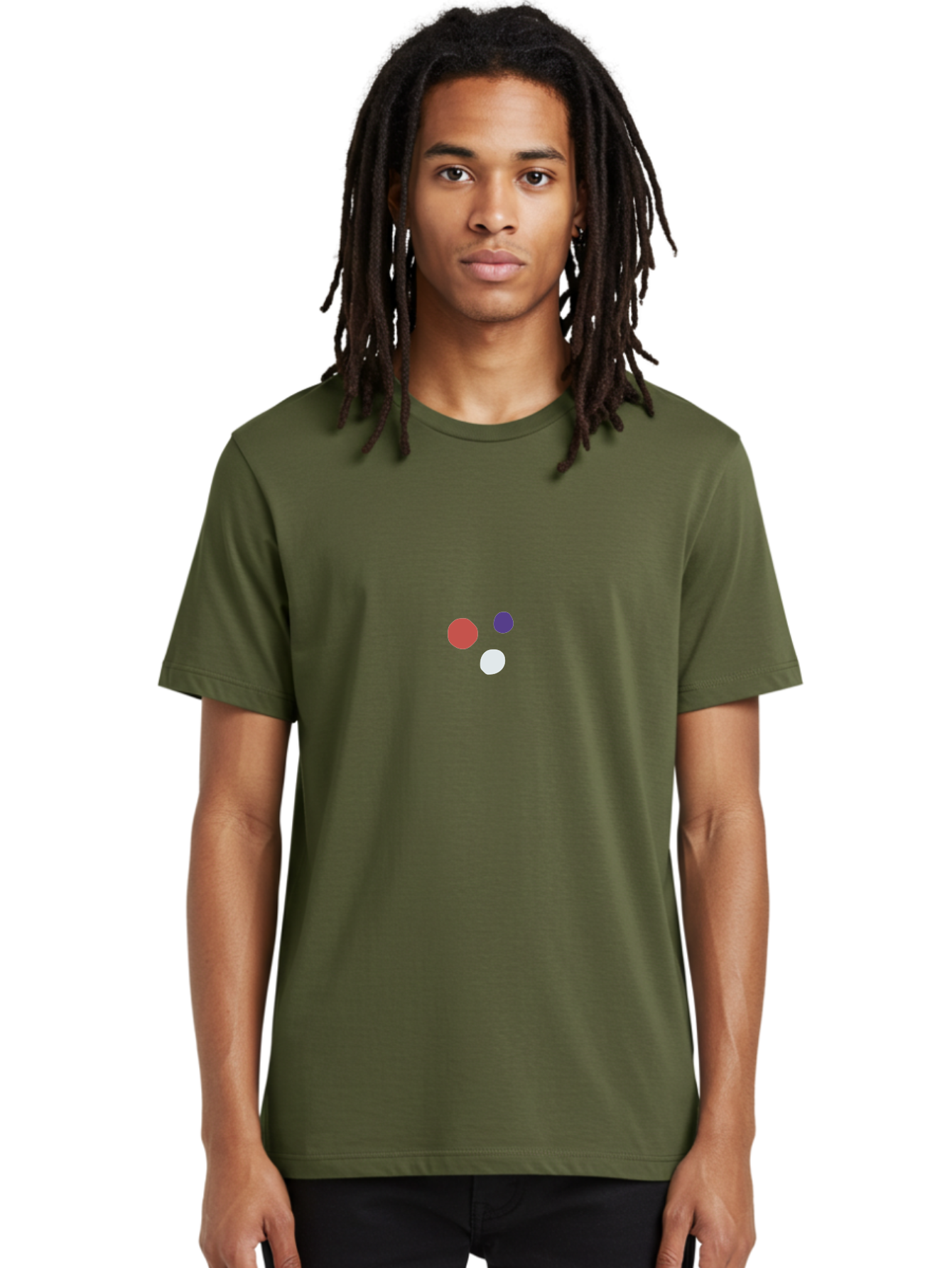 Three-Colored-Circles Men'S Graphic Tee, 100% Cotton, Comfortable Casual Summer Wear, Machine Washable, Three Circles, Red Circle, Purple Circle, White Circle, Simple Graphics, Minimalist Design, Bold Colors, Graphic Elements Aad768 22
