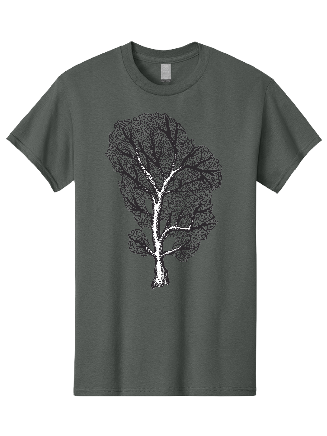 Tree Men'S Graphic Tee, 100% Cotton, Comfortable Casual Summer Wear, Machine Washable, Stylized Tree, Black And White Illustration, Leafy Branches, Detailed Foliage, Graphic Design Element, Artistic Tree, Natural Motif, Sketch Art Aad769 5