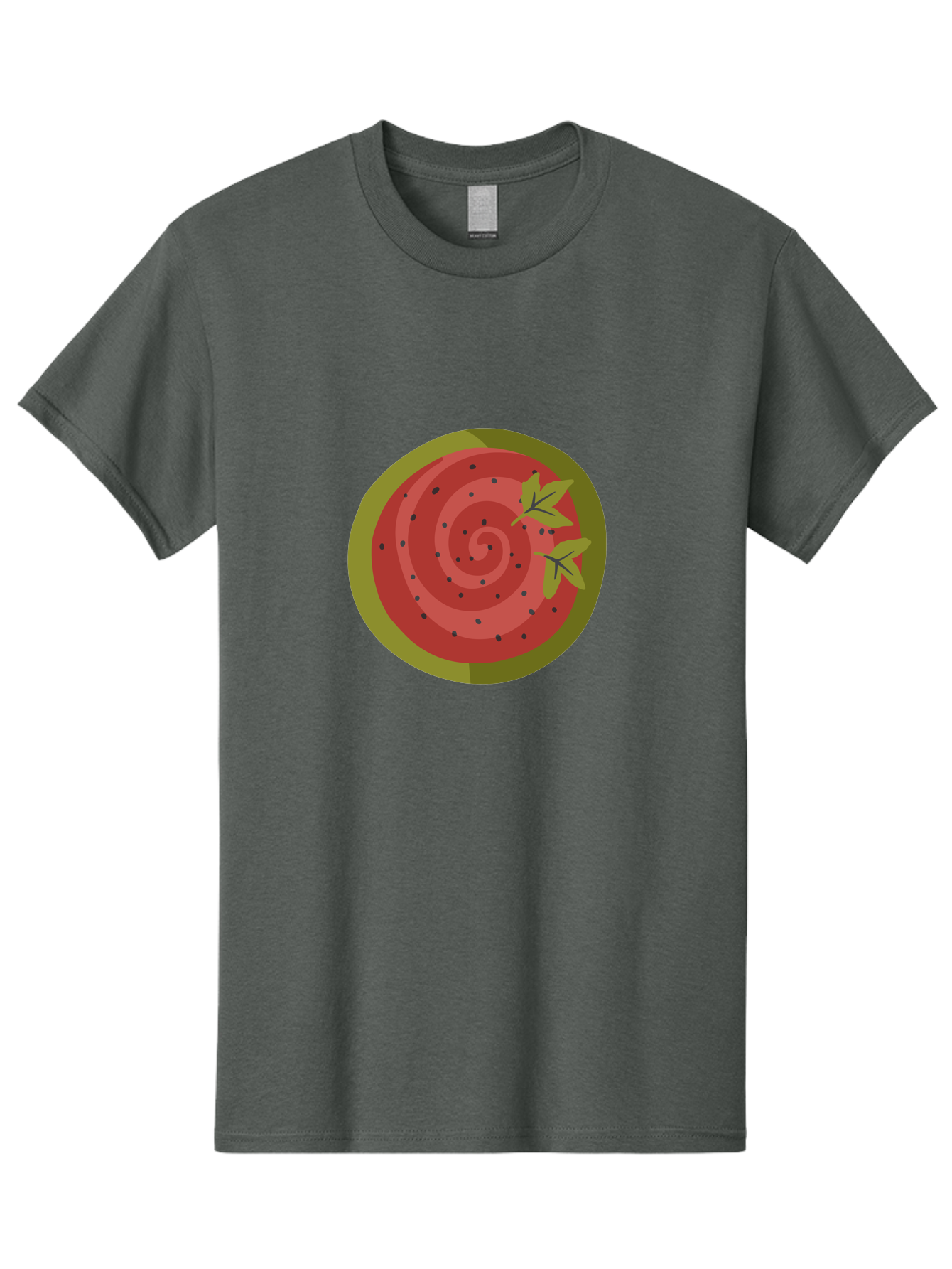 Watermelon-Slice Men'S Graphic Tee, 100% Cotton, Comfortable Casual Summer Wear, Machine Washable, Watermelon Slice, Red Fruit, Green Leaves, Black Seeds, Summer Snack, Refreshing Treat, Sweet Juice, Ripe Melon Aad772 3