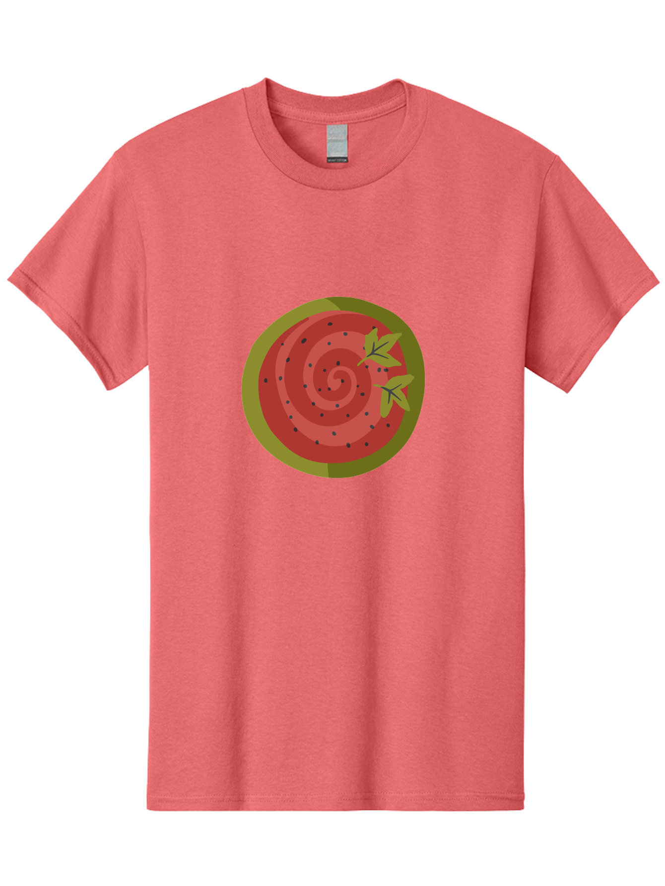Watermelon-Slice Men'S Graphic Tee, 100% Cotton, Comfortable Casual Summer Wear, Machine Washable, Watermelon Slice, Red Fruit, Green Leaves, Black Seeds, Summer Snack, Refreshing Treat, Sweet Juice, Ripe Melon Aad772 11