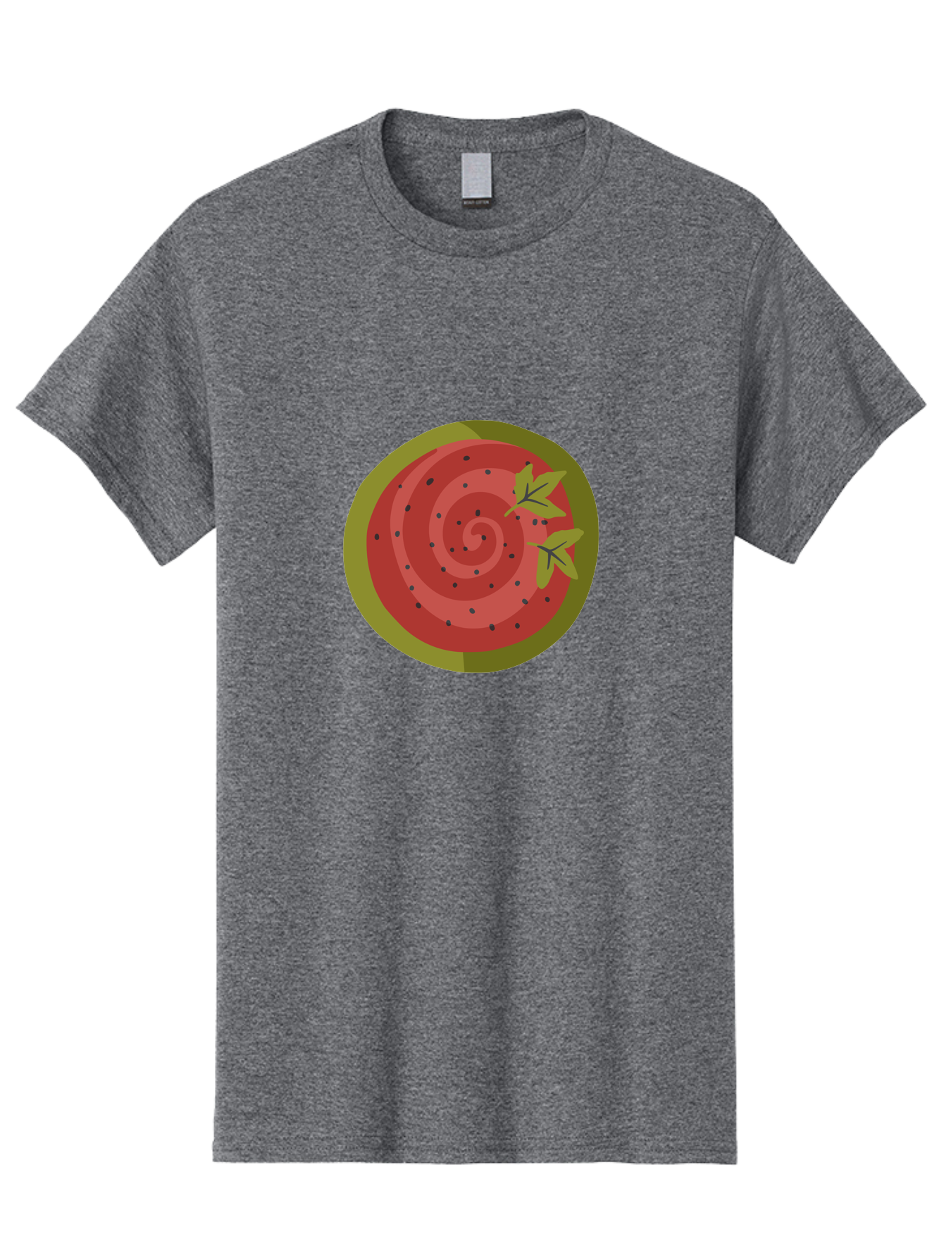 Watermelon-Slice Men'S Graphic Tee, 100% Cotton, Comfortable Casual Summer Wear, Machine Washable, Watermelon Slice, Red Fruit, Green Leaves, Black Seeds, Summer Snack, Refreshing Treat, Sweet Juice, Ripe Melon Aad772 17