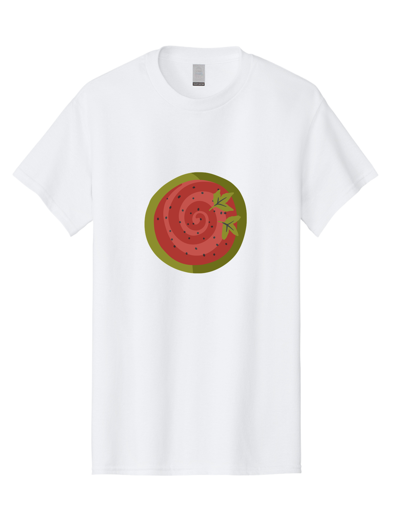 Watermelon-Slice Men'S Graphic Tee, 100% Cotton, Comfortable Casual Summer Wear, Machine Washable, Watermelon Slice, Red Fruit, Green Leaves, Black Seeds, Summer Snack, Refreshing Treat, Sweet Juice, Ripe Melon Aad772 1