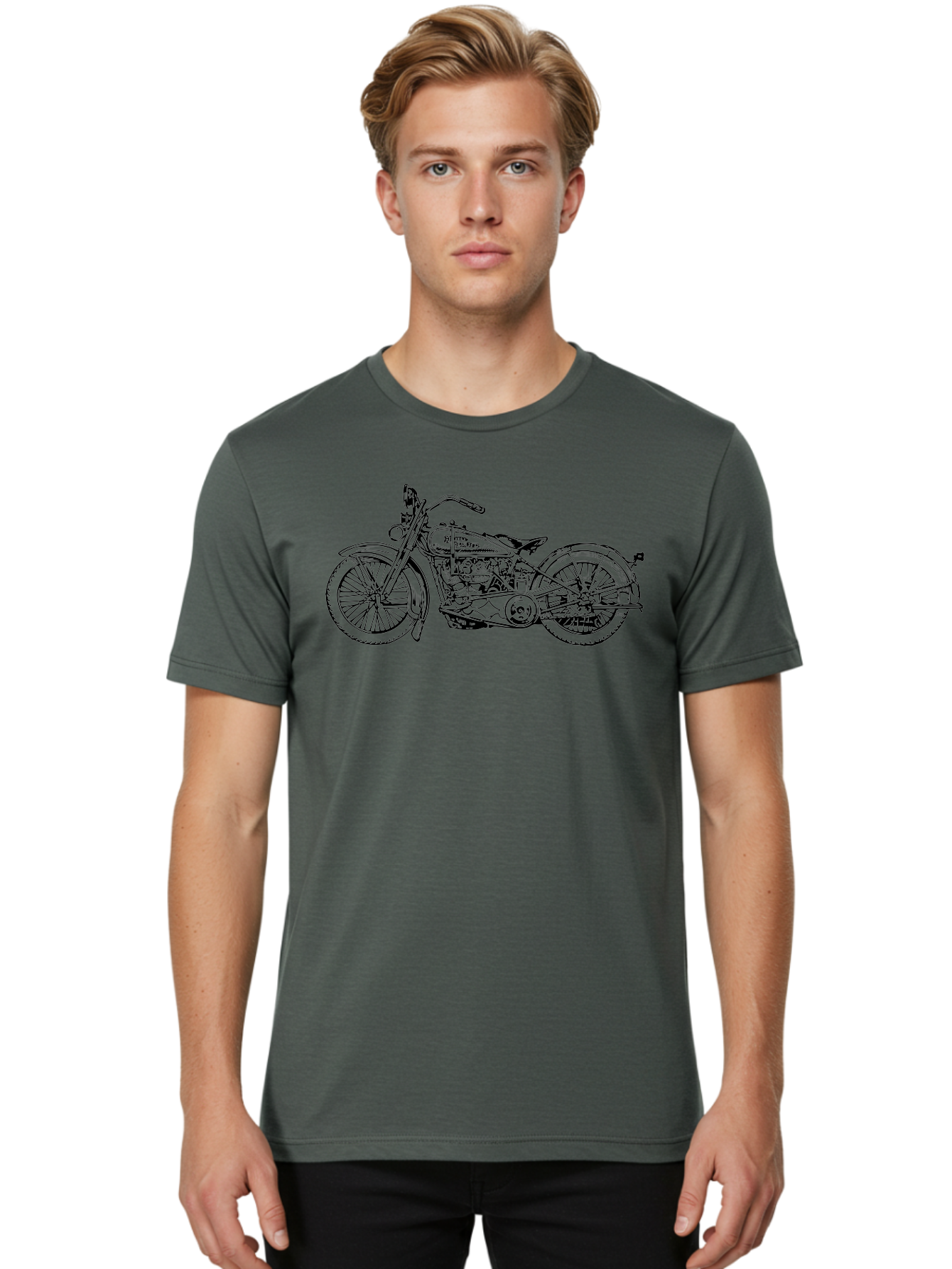 1916-Flying-Merkel Men'S Graphic Tee, 100% Cotton, Comfortable Casual Summer Wear, Machine Washable, Vintage Motorcycle, Classic Bike, Harley Davidson Logo, Retro Design, Black And Green Illustration, Motorcycle Art, Biker Culture, Aad774 30
