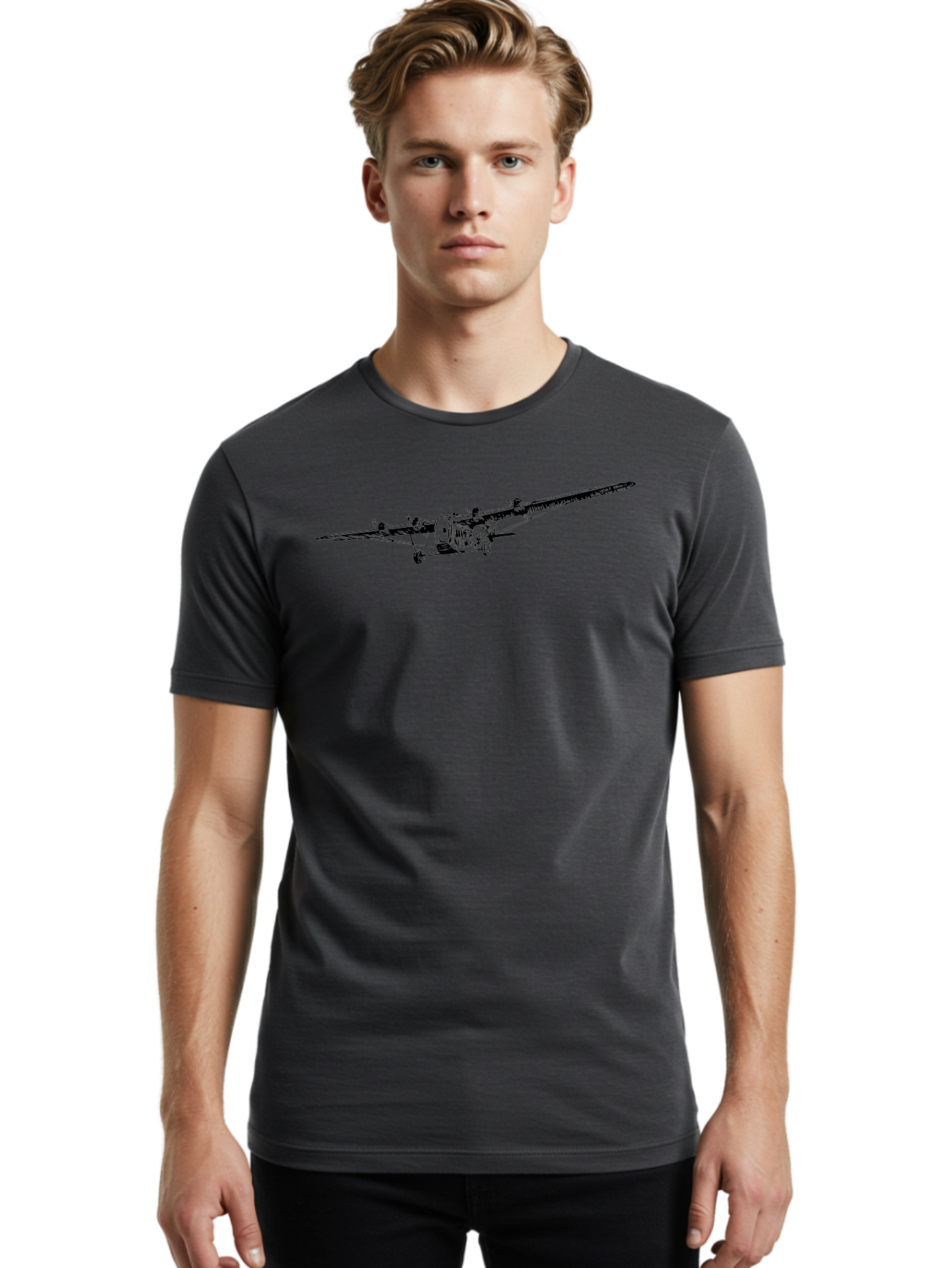 Airplane Men'S Graphic Tee, 100% Cotton, Comfortable Casual Summer Wear, Machine Washable, Vintage Airplane, Historic Aircraft, Ford Tri-Motor, Classic Aviation, Antique Plane, Nostalgic Flight, Retro Aircraft Design Aad775 2