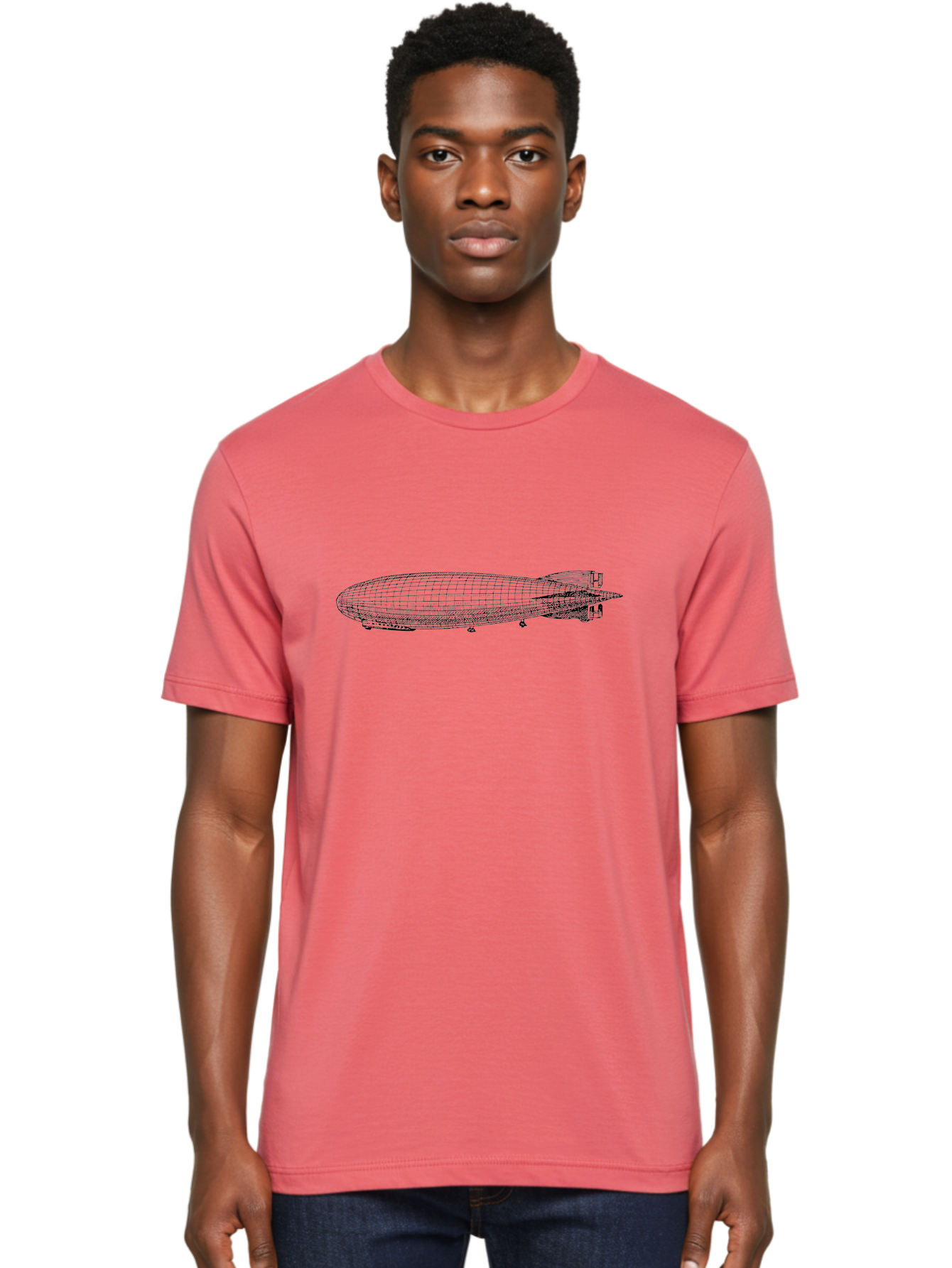 Airship Men'S Graphic Tee, 100% Cotton, Comfortable Casual Summer Wear, Machine Washable, Airship, Zeppelin, Dirigible, Aircraft, Luxury Travel, Historical Aviation, Vintage Transportation, Retro Style, Wireframe Model, 3D Rendering Aad776 28