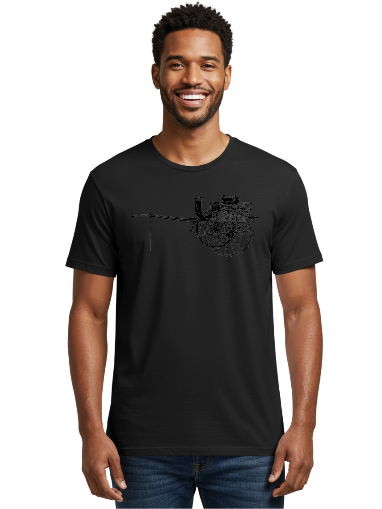 Benz-Patent-Motorwagen Men'S Graphic Tee, 100% Cotton, Comfortable Casual Summer Wear, Machine Washable, Vintage Car, Antique Automobile, Historic Vehicle, Classic Transportation, Benz Patent-Motorwagen, Early Automotive Technology, Aad777 4