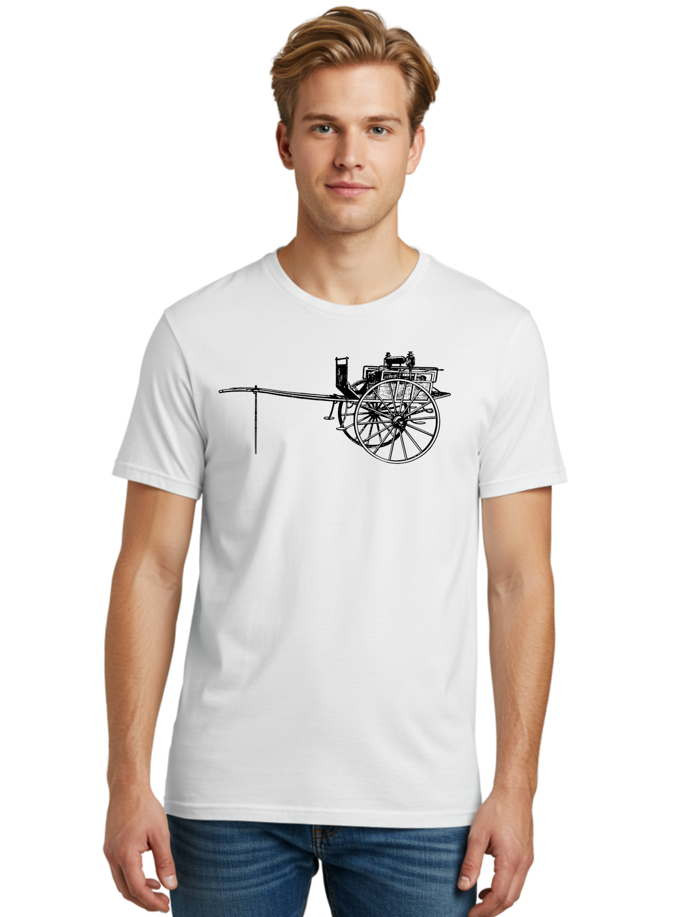 Benz-Patent-Motorwagen Men'S Graphic Tee, 100% Cotton, Comfortable Casual Summer Wear, Machine Washable, Vintage Car, Antique Automobile, Historic Vehicle, Classic Transportation, Benz Patent-Motorwagen, Early Automotive Technology, Aad777 28