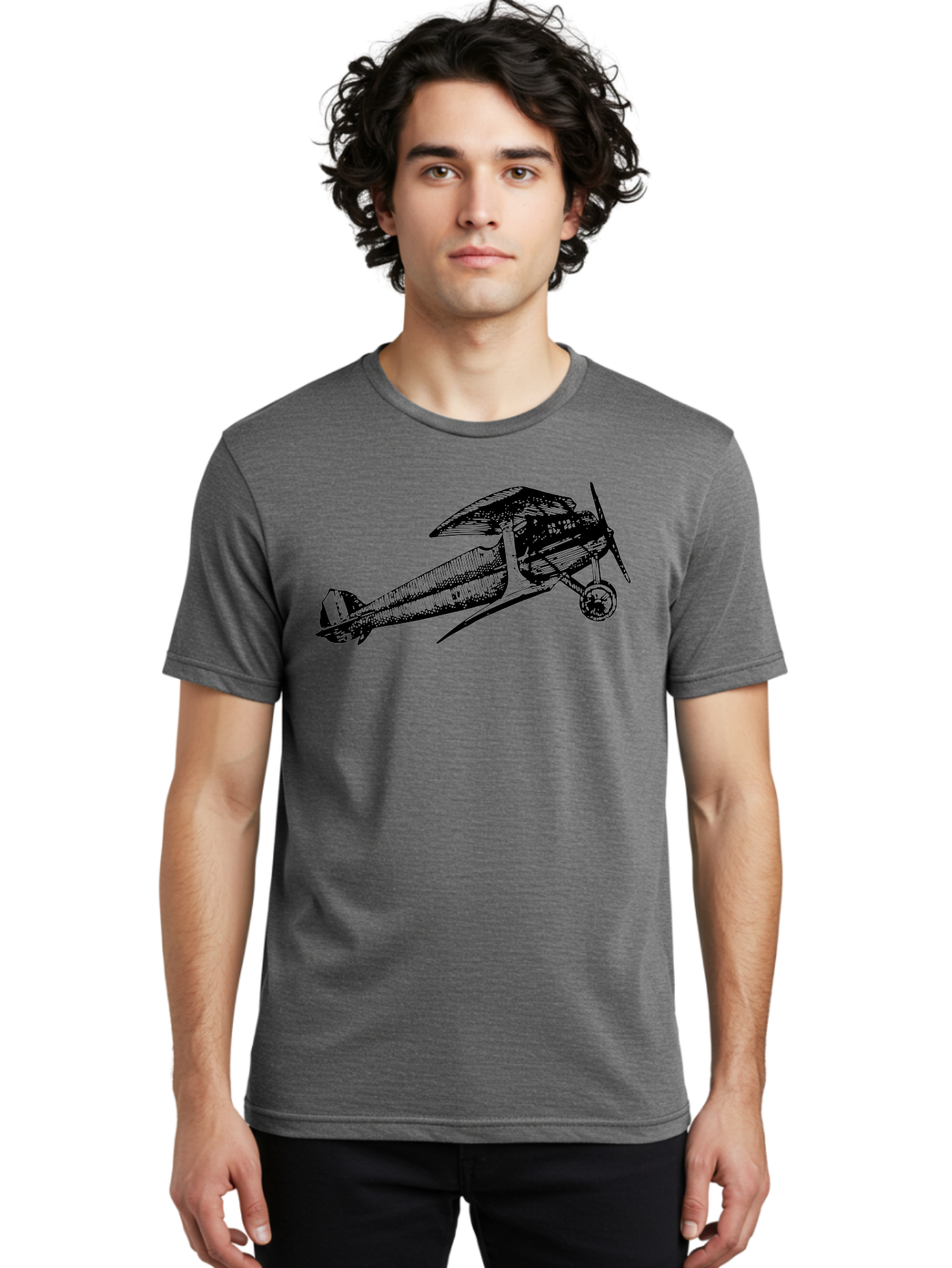 Biplane-1 Men'S Graphic Tee, 100% Cotton, Comfortable Casual Summer Wear, Machine Washable, Vintage Aeroplane, Classic Aircraft, Retro Aviation, Antique Plane, Old-Fashioned Flying Machine, Historical Flight Aad778 26