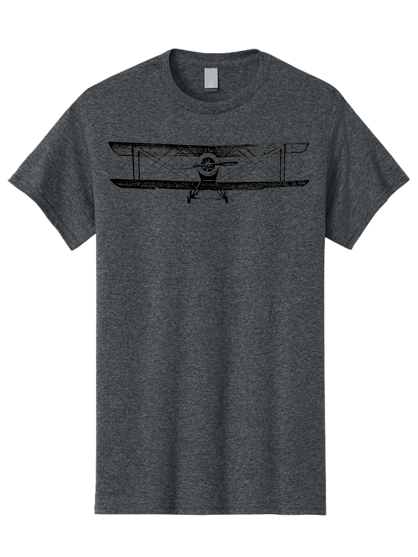 Biplane-2 Men'S Graphic Tee, 100% Cotton, Comfortable Casual Summer Wear, Machine Washable, Vintage Aircraft, Classic Aviation, Biplane Design, Double Wings, Propeller Driven, Retro Flying Machine, Historical Airplane, Aviation Heritage Aad779 1