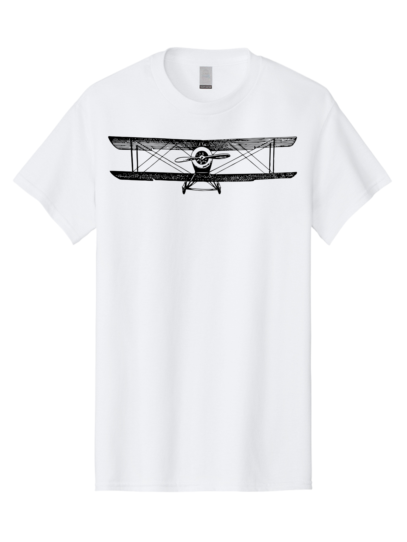 Biplane-2 Men'S Graphic Tee, 100% Cotton, Comfortable Casual Summer Wear, Machine Washable, Vintage Aircraft, Classic Aviation, Biplane Design, Double Wings, Propeller Driven, Retro Flying Machine, Historical Airplane, Aviation Heritage Aad779 25