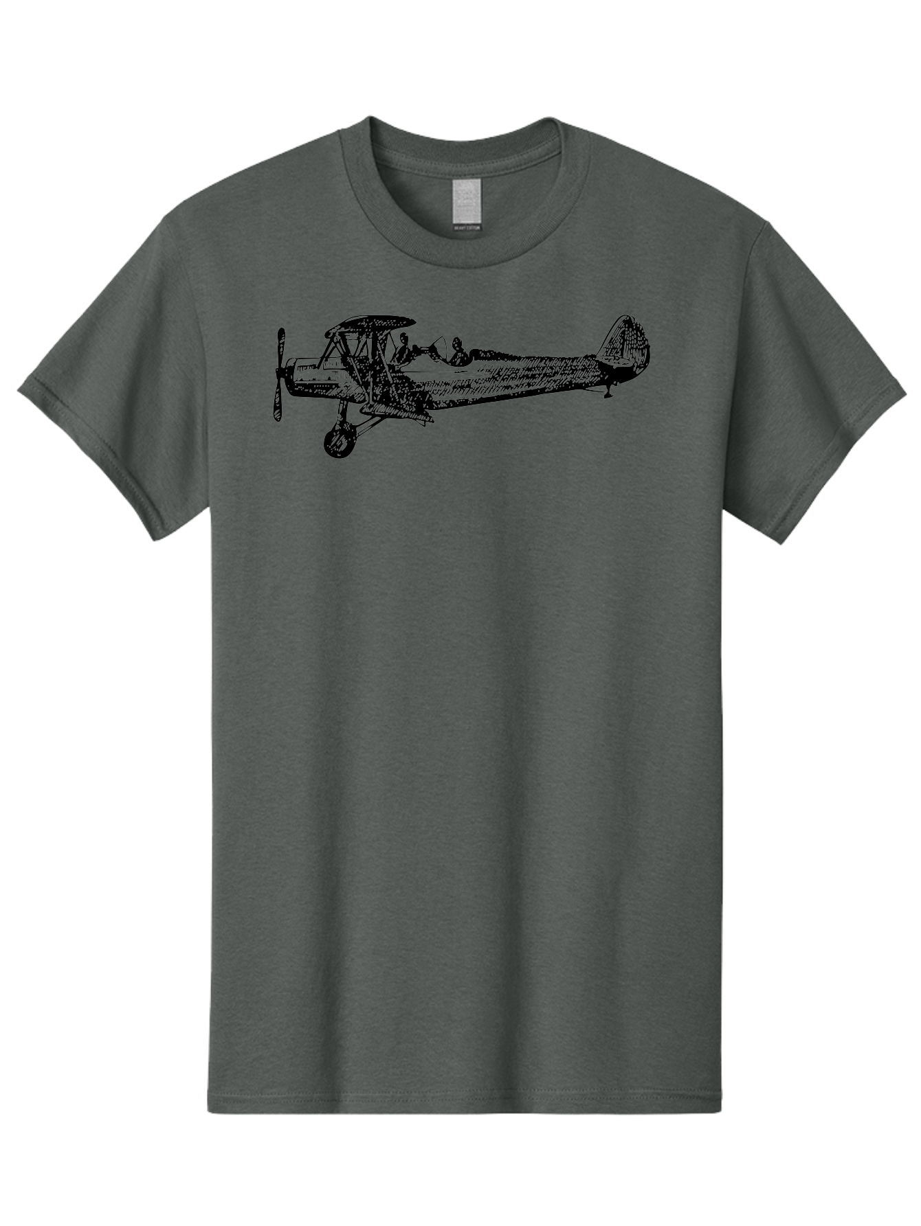 Biplane-3 Men'S Graphic Tee, 100% Cotton, Comfortable Casual Summer Wear, Machine Washable, Vintage Biplane, Classic Aircraft, Historical Aviation, Biplane Illustration, Pilot, Propeller Plane, Old Airplane, Flight, Retro Style Aad780 1