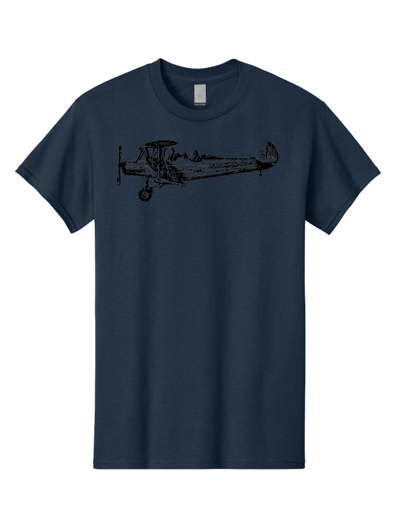 Biplane-3 Men'S Graphic Tee, 100% Cotton, Comfortable Casual Summer Wear, Machine Washable, Vintage Biplane, Classic Aircraft, Historical Aviation, Biplane Illustration, Pilot, Propeller Plane, Old Airplane, Flight, Retro Style Aad780 3