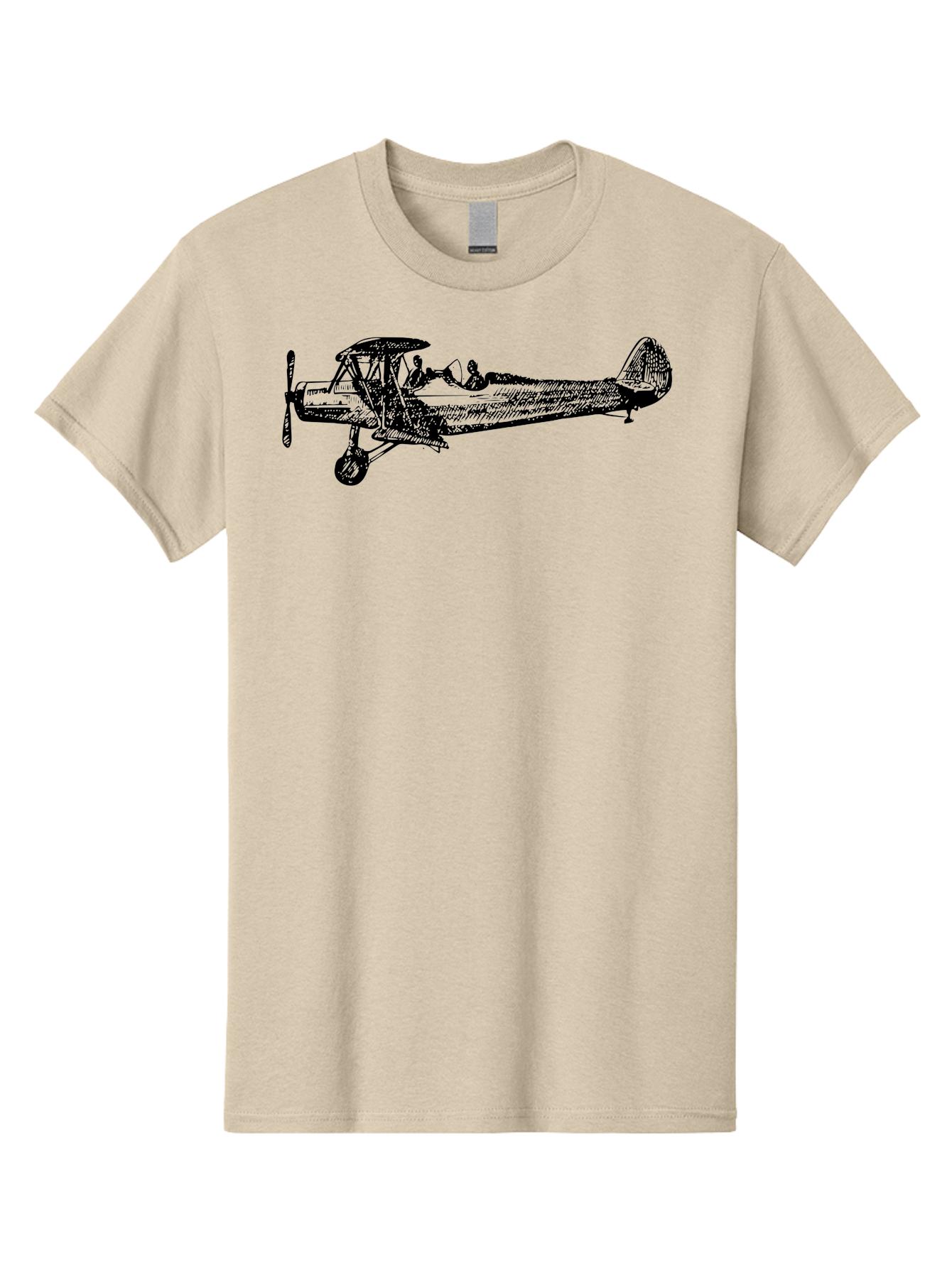 Biplane-3 Men'S Graphic Tee, 100% Cotton, Comfortable Casual Summer Wear, Machine Washable, Vintage Biplane, Classic Aircraft, Historical Aviation, Biplane Illustration, Pilot, Propeller Plane, Old Airplane, Flight, Retro Style Aad780 27