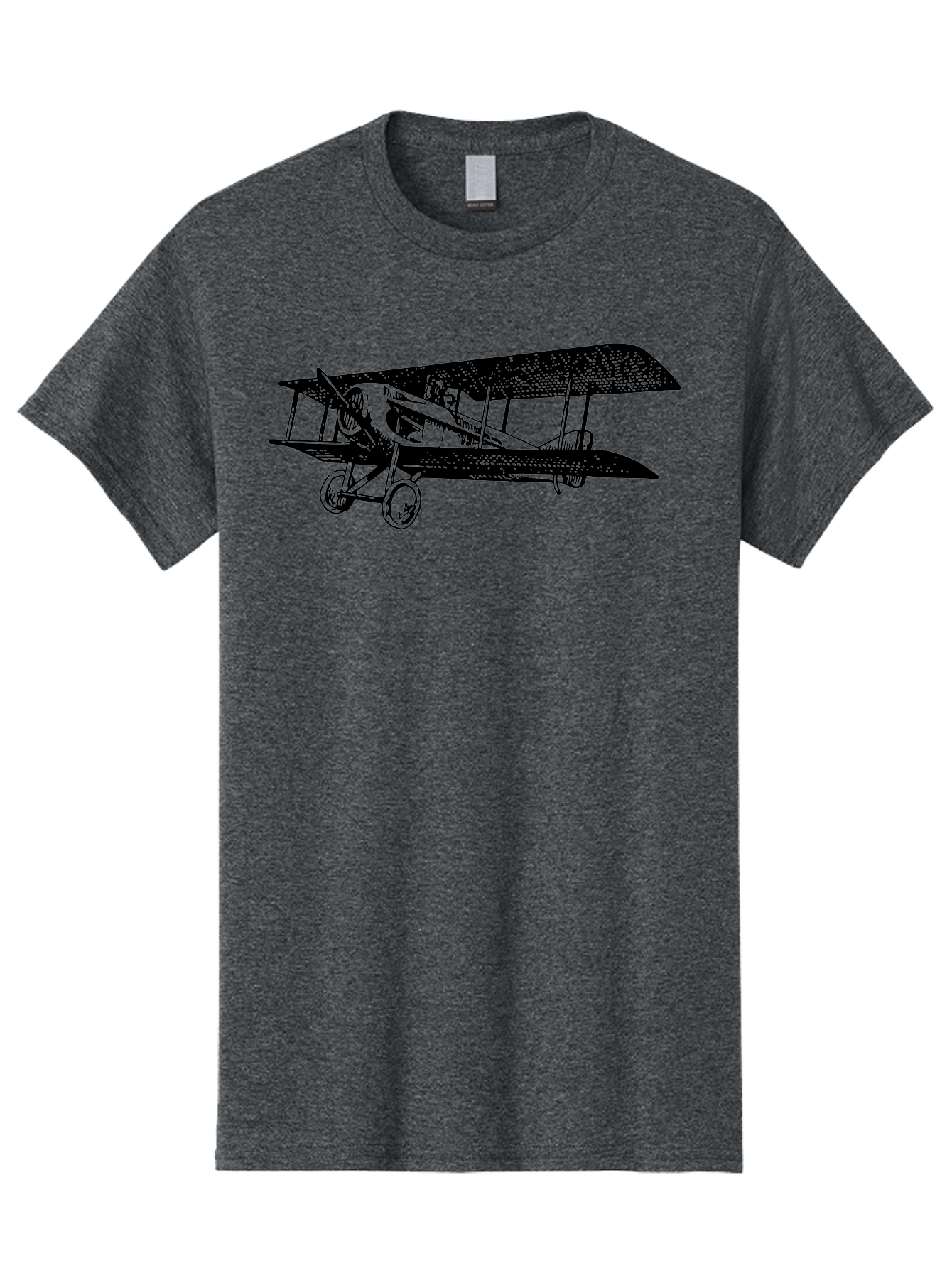 Biplane-Illustration Men'S Graphic Tee, 100% Cotton, Comfortable Casual Summer Wear, Machine Washable, Vintage Airplane, Classic Aircraft, Biplane Design, Historical Aviation, World War I, Military Aircraft, Sopwith Camel, Iconic Plane, Aad781 17