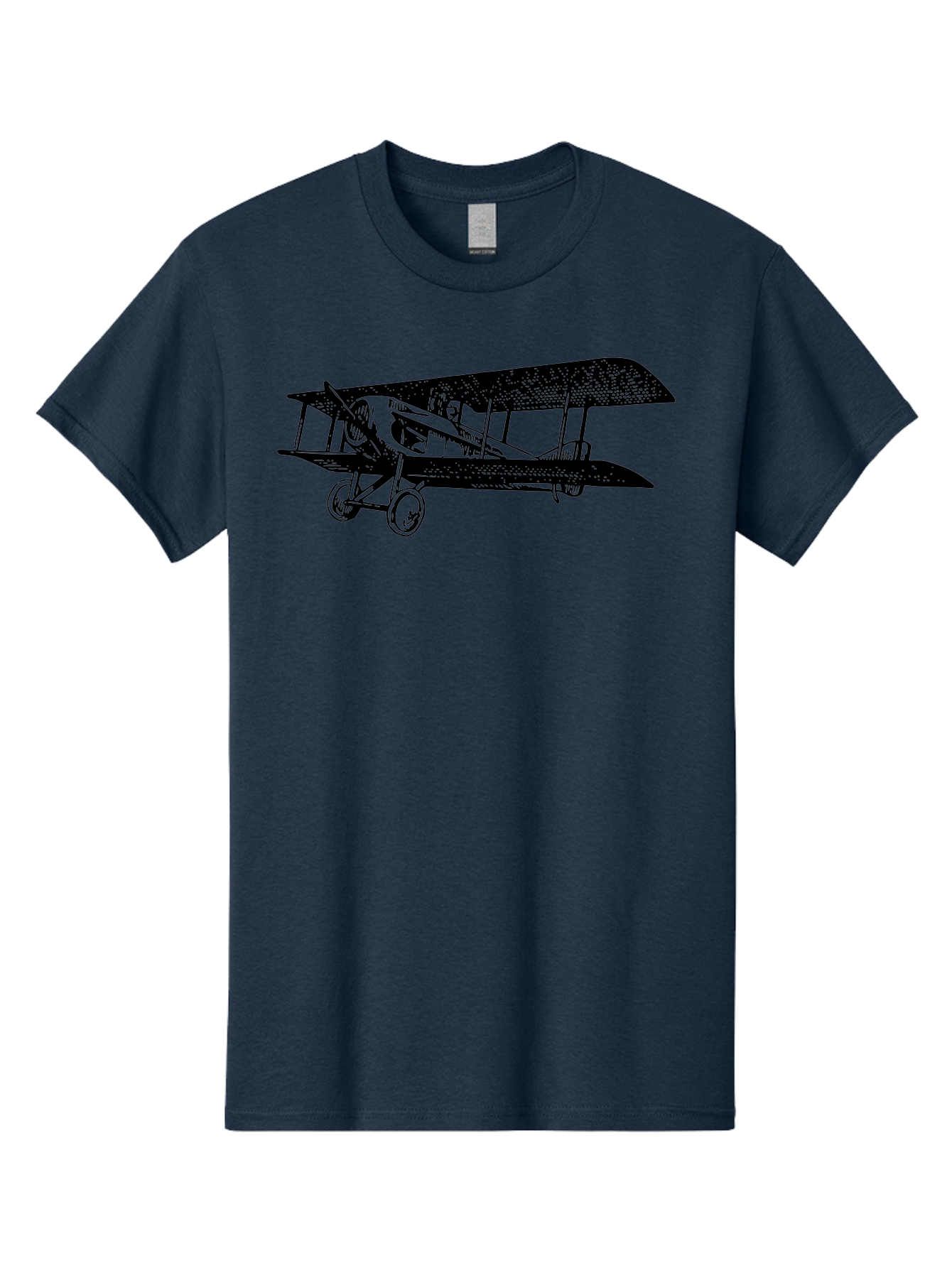 Biplane-Illustration Men'S Graphic Tee, 100% Cotton, Comfortable Casual Summer Wear, Machine Washable, Vintage Airplane, Classic Aircraft, Biplane Design, Historical Aviation, World War I, Military Aircraft, Sopwith Camel, Iconic Plane, Aad781 15