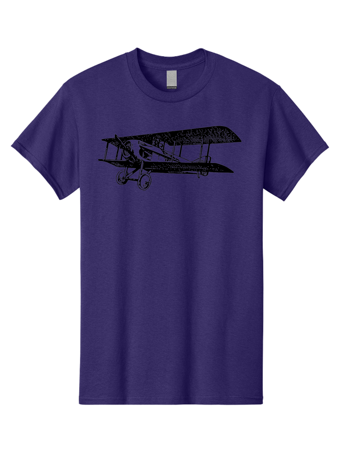 Biplane-Illustration Men'S Graphic Tee, 100% Cotton, Comfortable Casual Summer Wear, Machine Washable, Vintage Airplane, Classic Aircraft, Biplane Design, Historical Aviation, World War I, Military Aircraft, Sopwith Camel, Iconic Plane, Aad781 23
