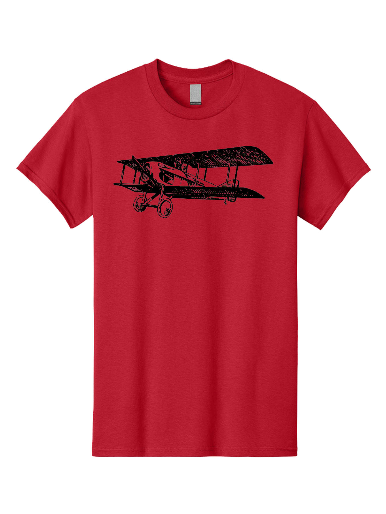 Biplane-Illustration Men'S Graphic Tee, 100% Cotton, Comfortable Casual Summer Wear, Machine Washable, Vintage Airplane, Classic Aircraft, Biplane Design, Historical Aviation, World War I, Military Aircraft, Sopwith Camel, Iconic Plane, Aad781 9