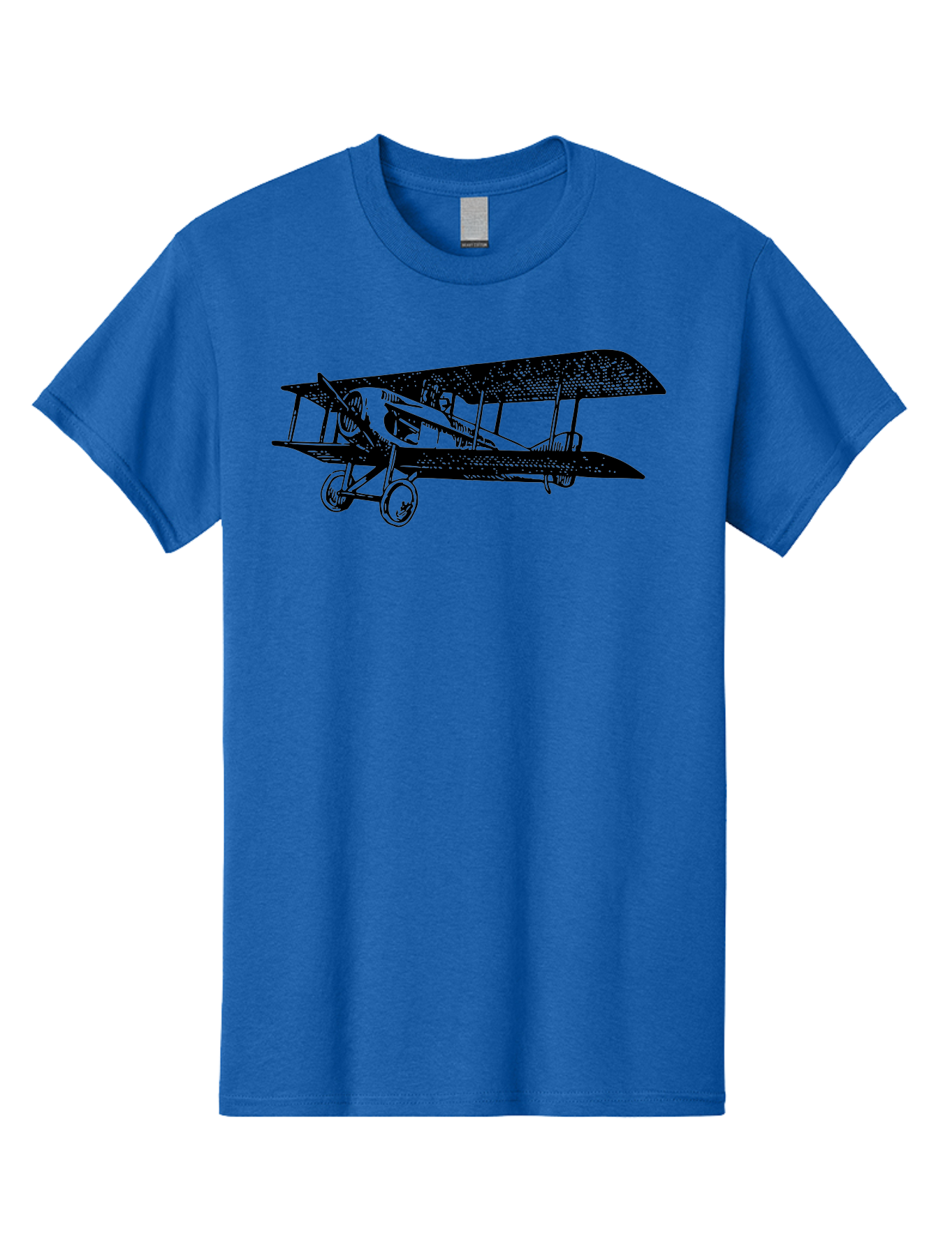 Biplane-Illustration Men'S Graphic Tee, 100% Cotton, Comfortable Casual Summer Wear, Machine Washable, Vintage Airplane, Classic Aircraft, Biplane Design, Historical Aviation, World War I, Military Aircraft, Sopwith Camel, Iconic Plane, Aad781 29